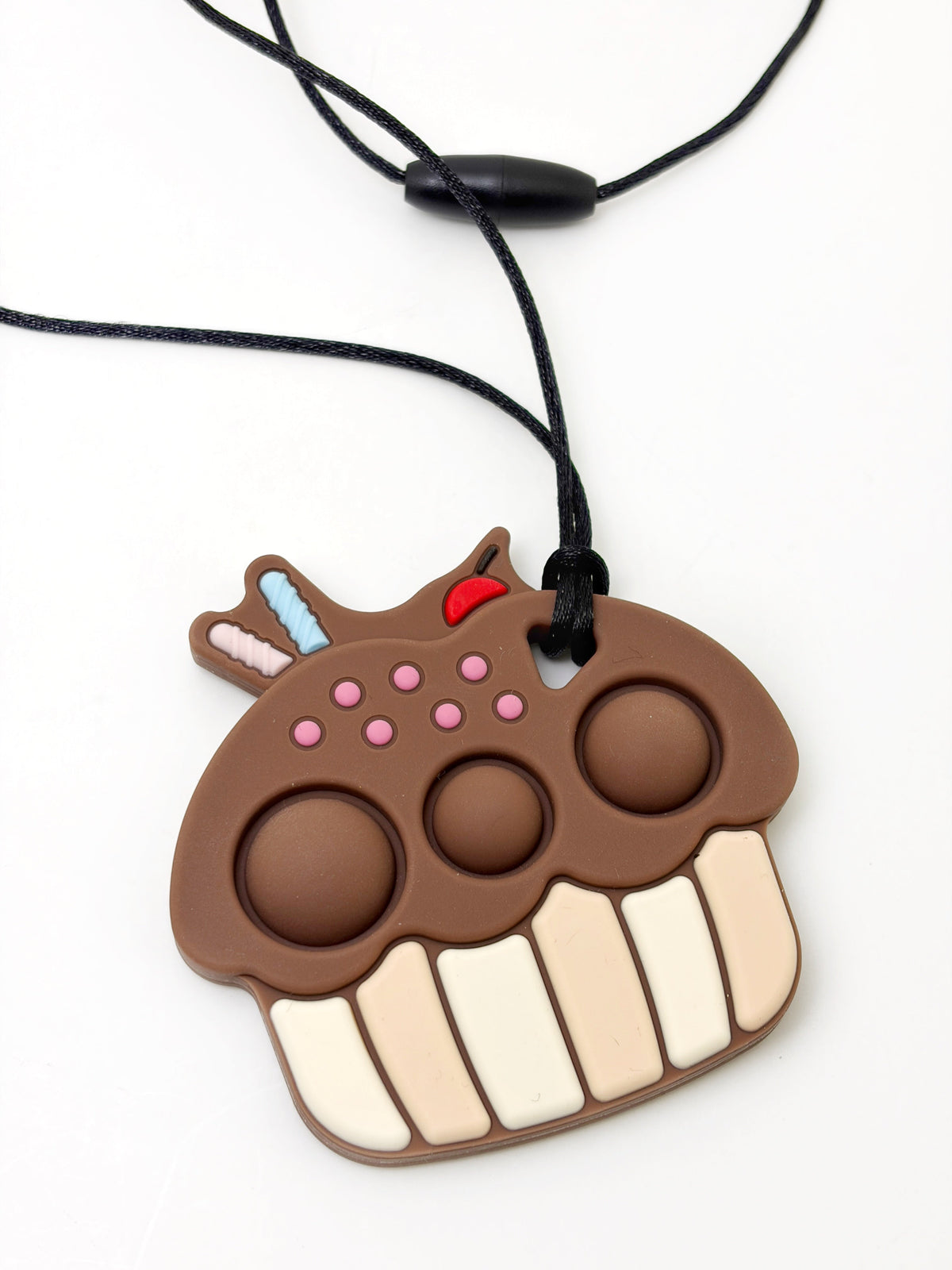 Chocolate Cupcake Pop It Sensory Pendant & Fidget Toy