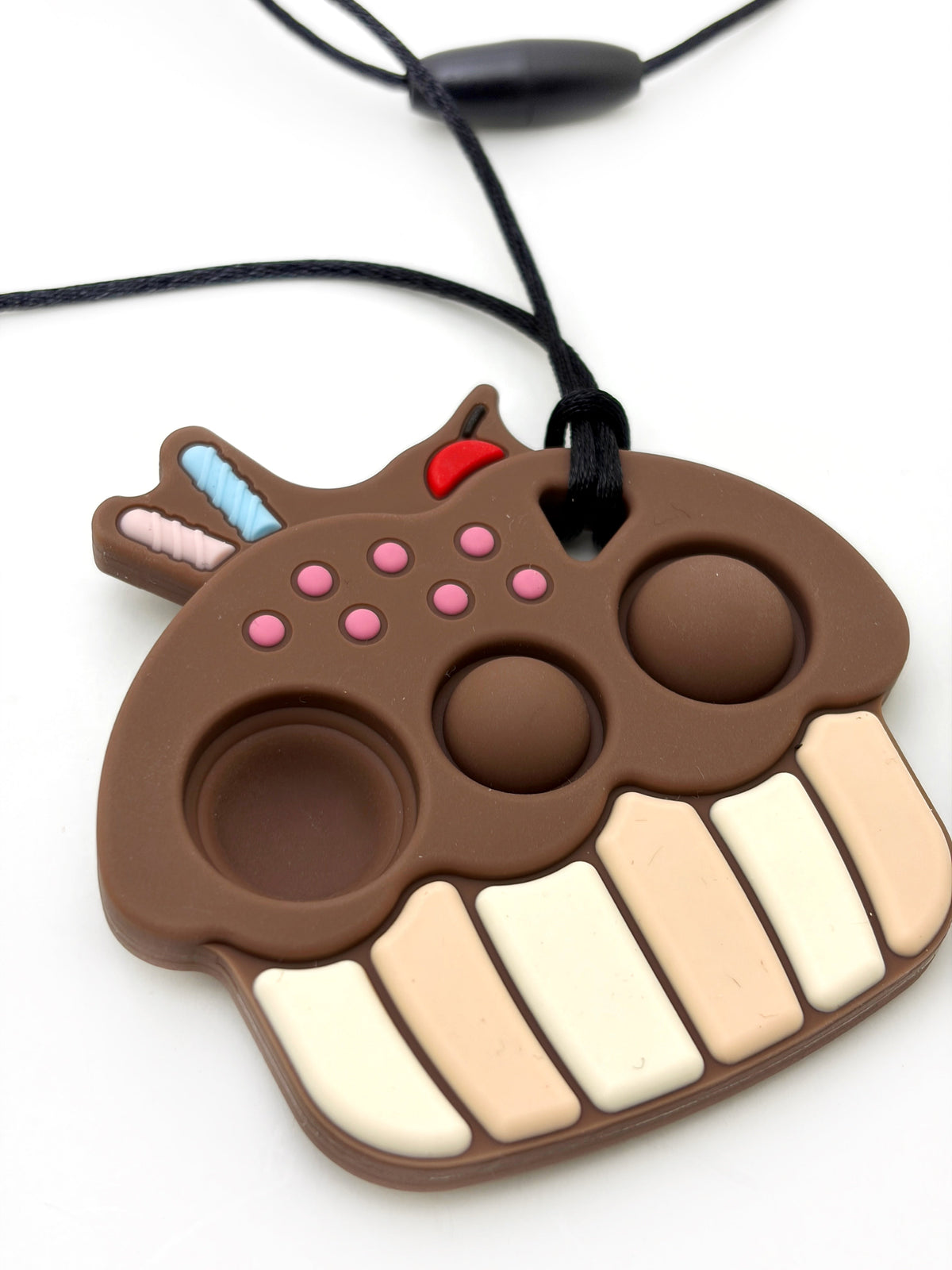Chocolate Cupcake Pop It Sensory Pendant & Fidget Toy