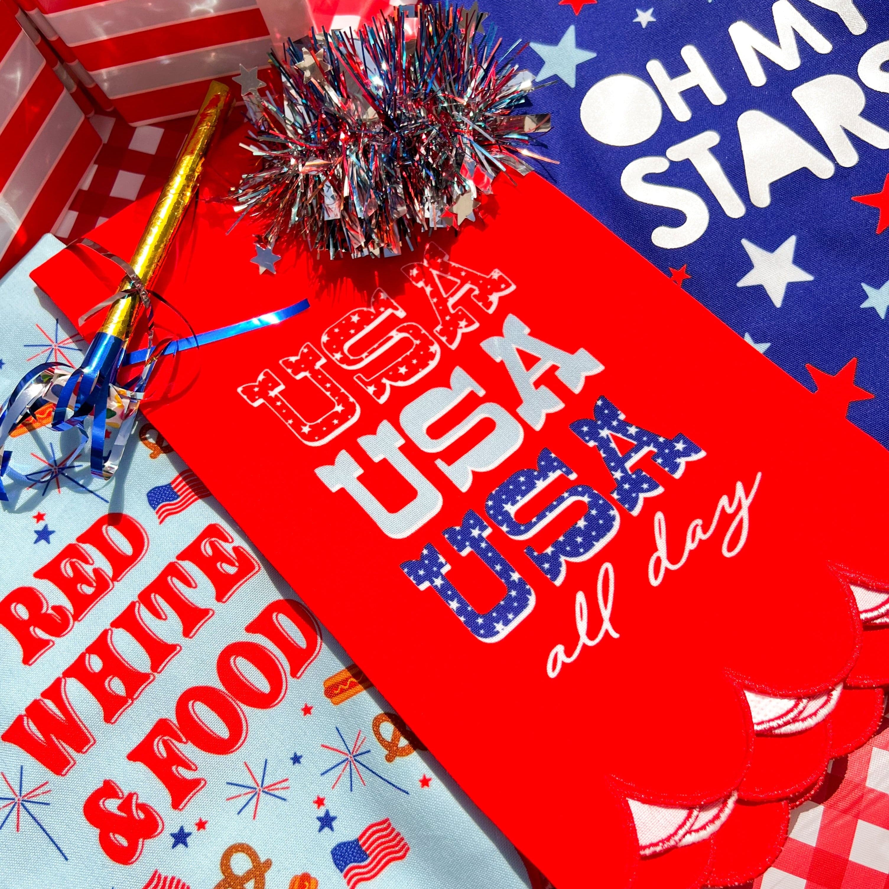 Usa All Day Patriotic Cotton Tea Towel