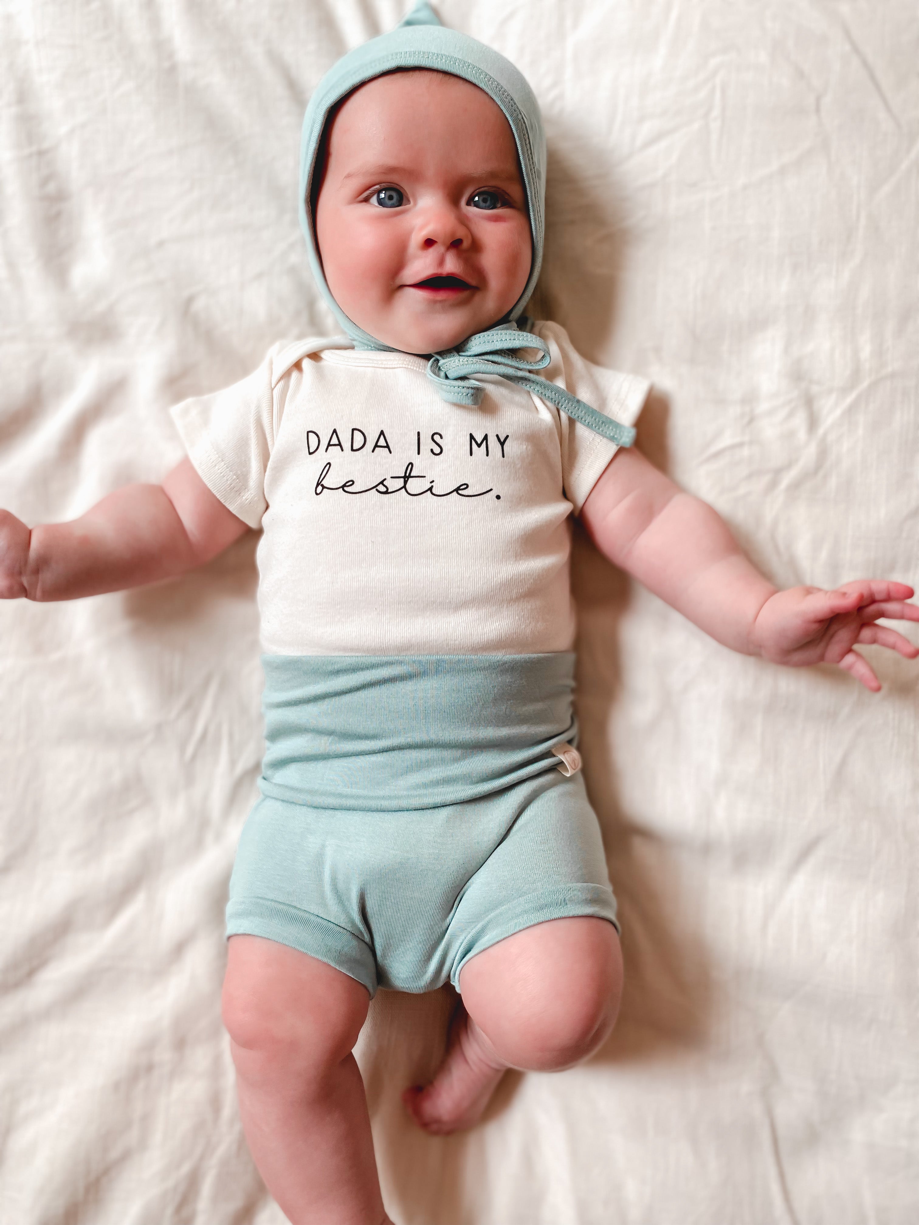 Short Sleeve Bodysuit | Dada Is My Bestie | Organic Cotton