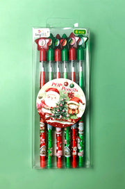 Vintage Rustic Christmas Stackable Multi Point Pencils - Set Of 6
