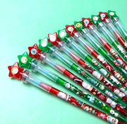 Vintage Rustic Christmas Stackable Crayon With Stamper Topper