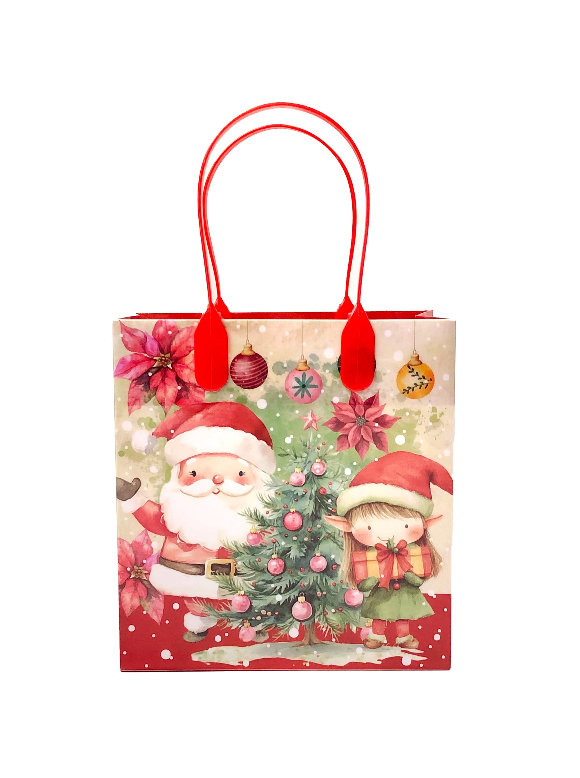 Vintage Rustic Christmas Party Favor Treat Bags - Set Of 6 Or 12