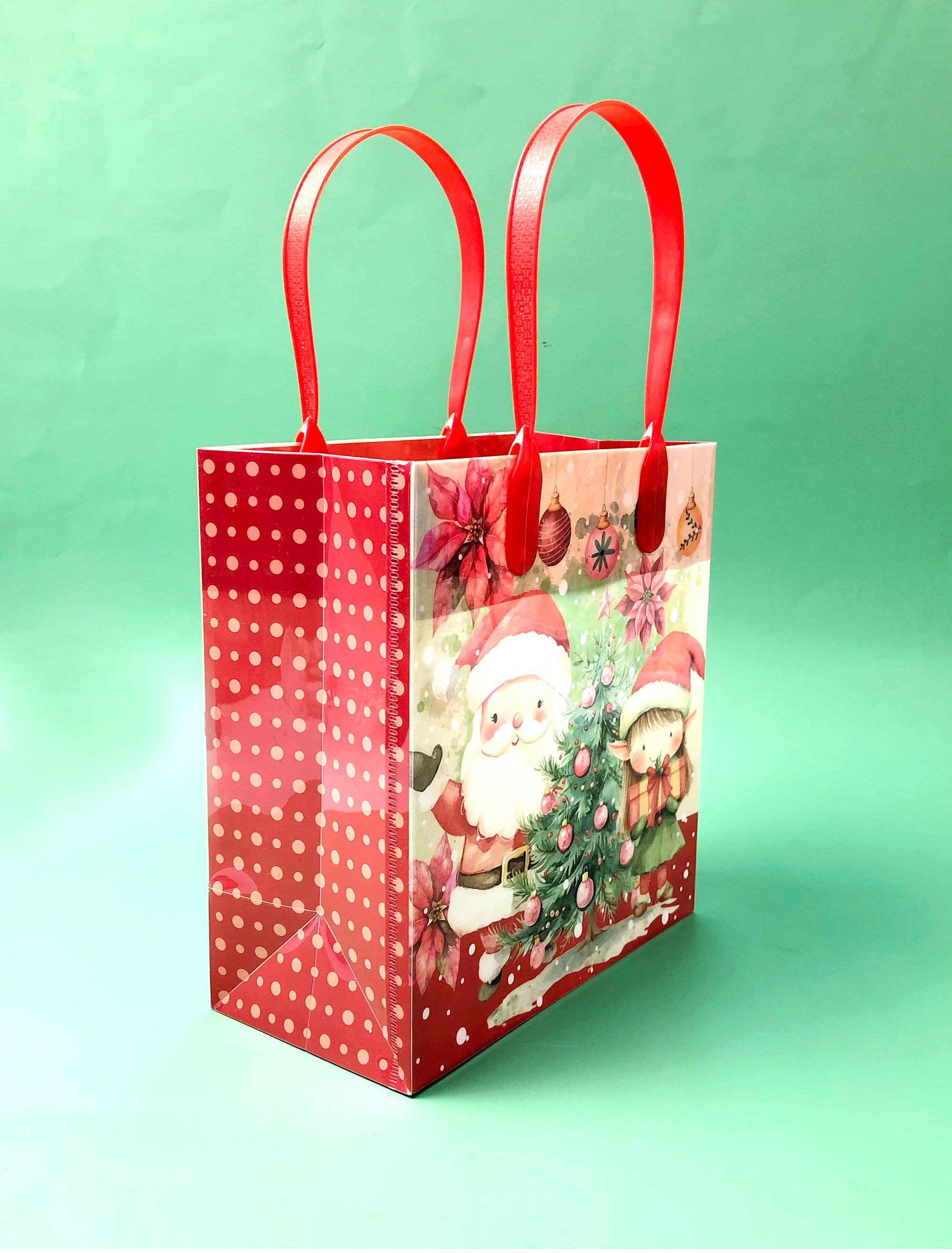 Vintage Rustic Christmas Party Favor Treat Bags - Set Of 6 Or 12