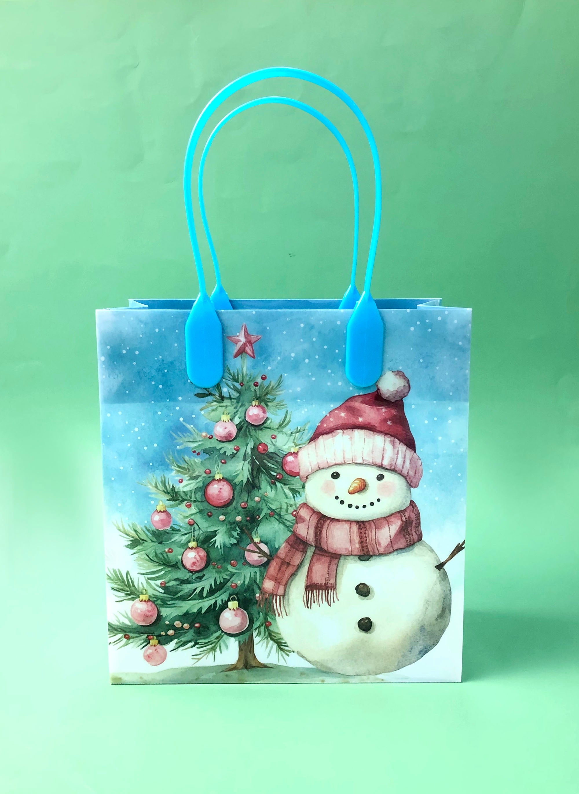 Vintage Rustic Christmas Party Favor Treat Bags - Set Of 6 Or 12
