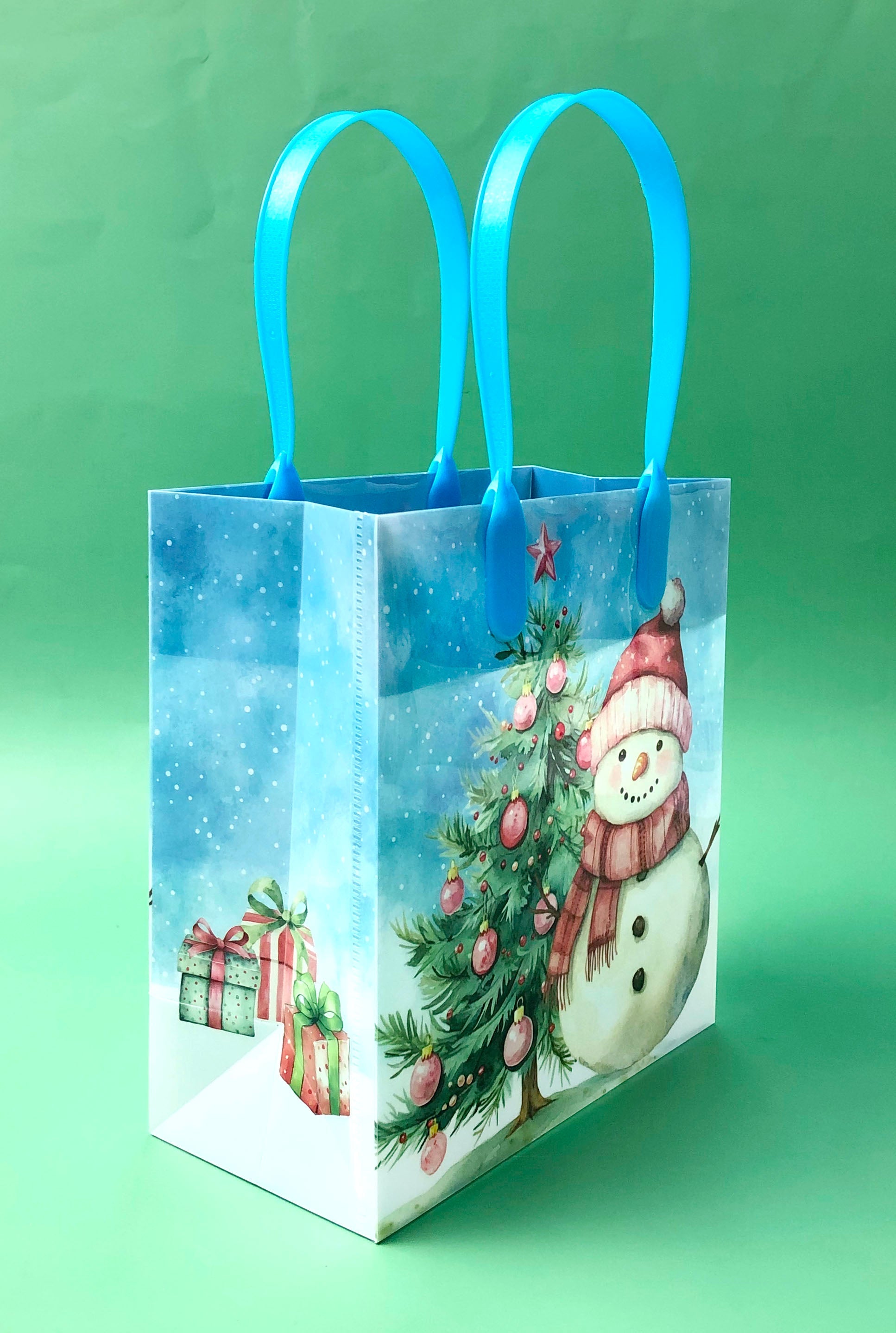 Vintage Rustic Christmas Party Favor Treat Bags - Set Of 6 Or 12