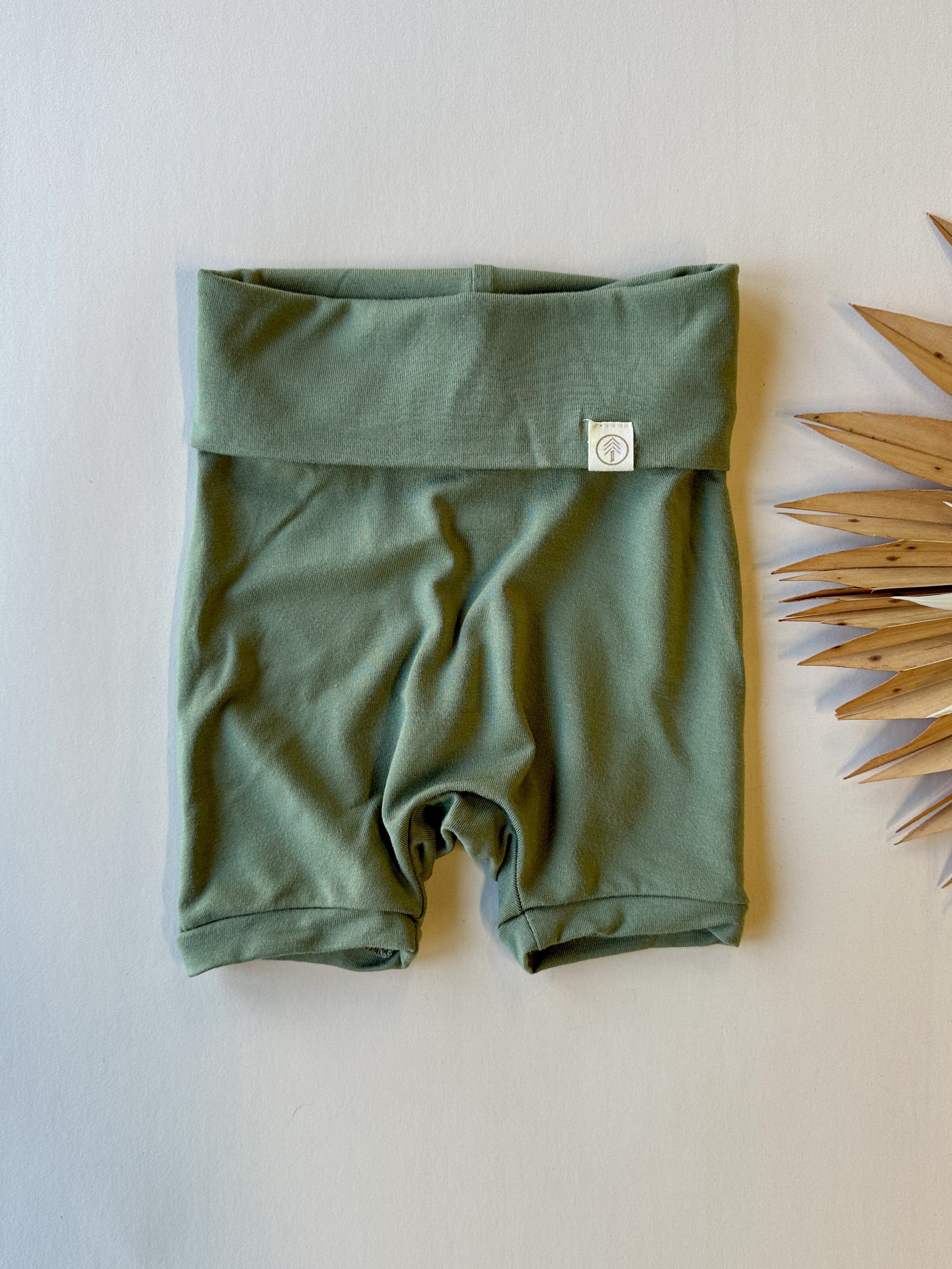 Fold-over Shorties | Baby & Toddler | Luxury Bamboo | Eucalyptus