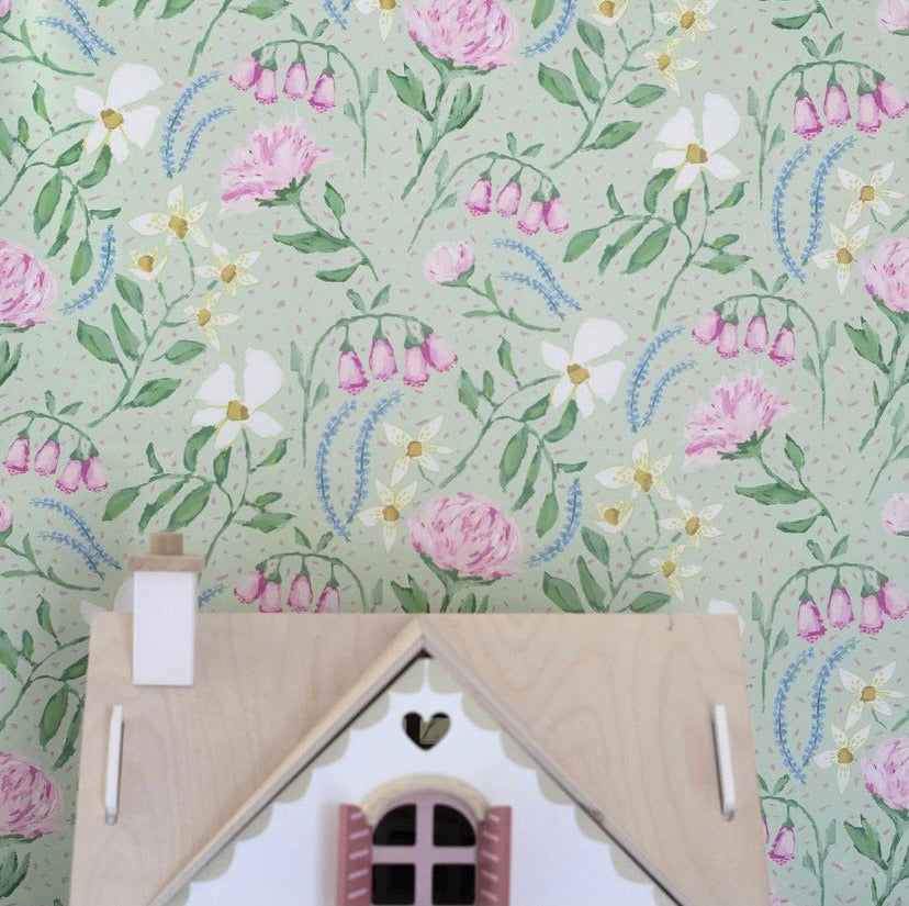 Flowers For Bailey In Melon Wallpaper