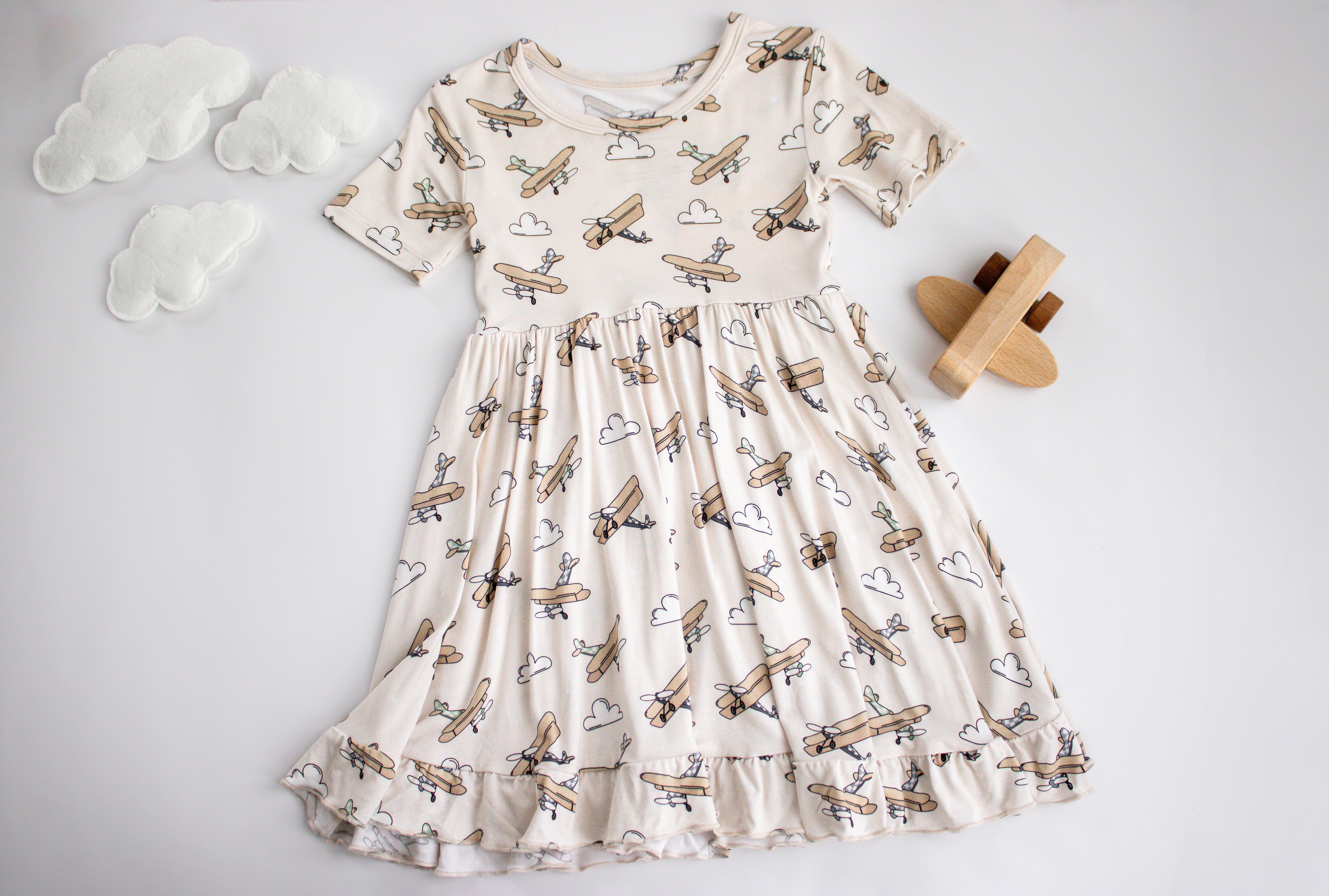 Plane Fun Dream Ruffle Dress