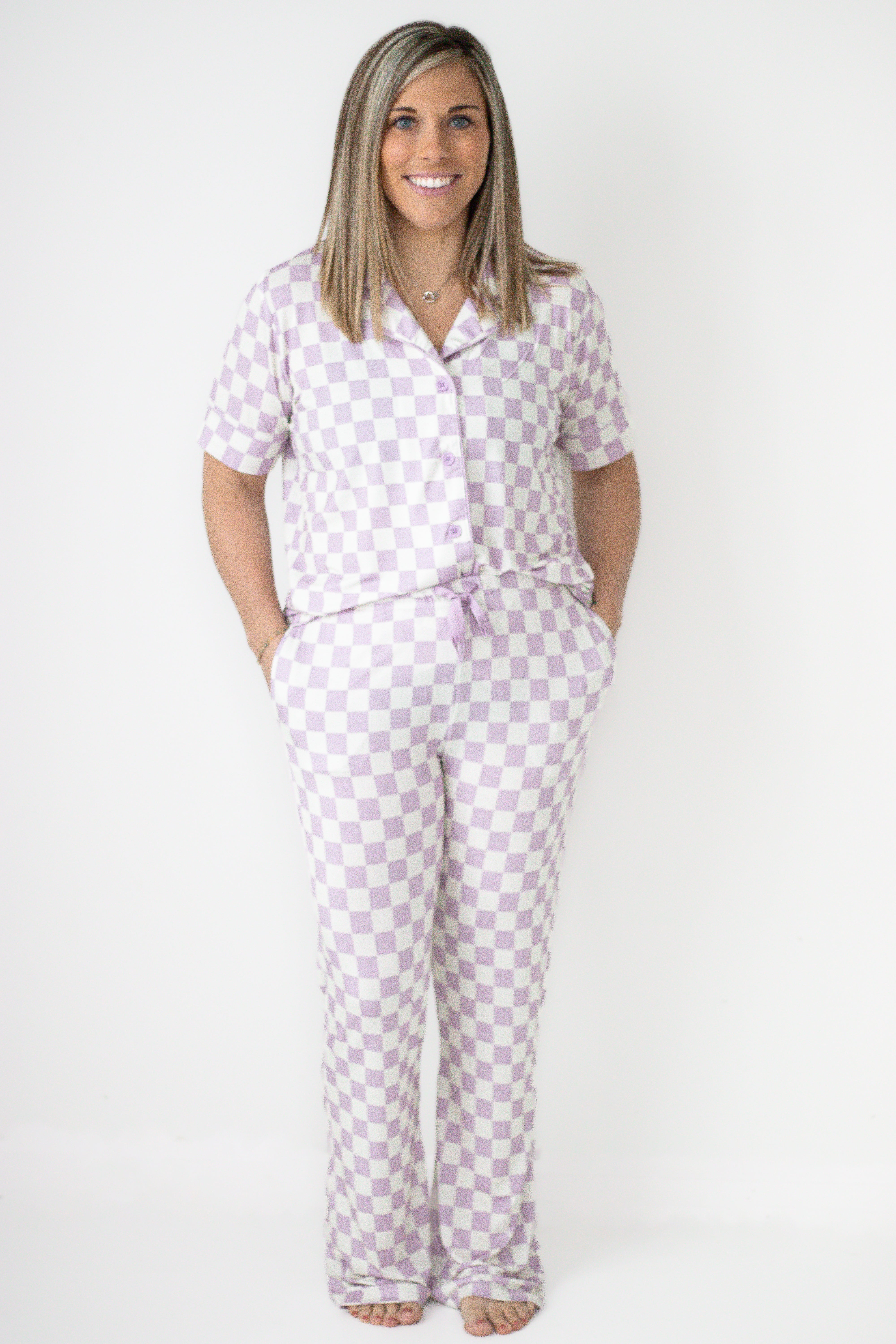 Periwinkle Checks Women’s Relaxed Flare Dream Set