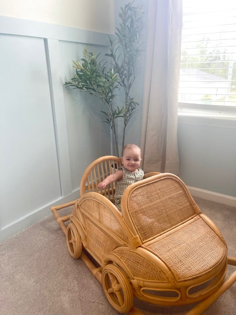 Toddler Rattan Rocking Car – Natural Rattan – Auden & Avery