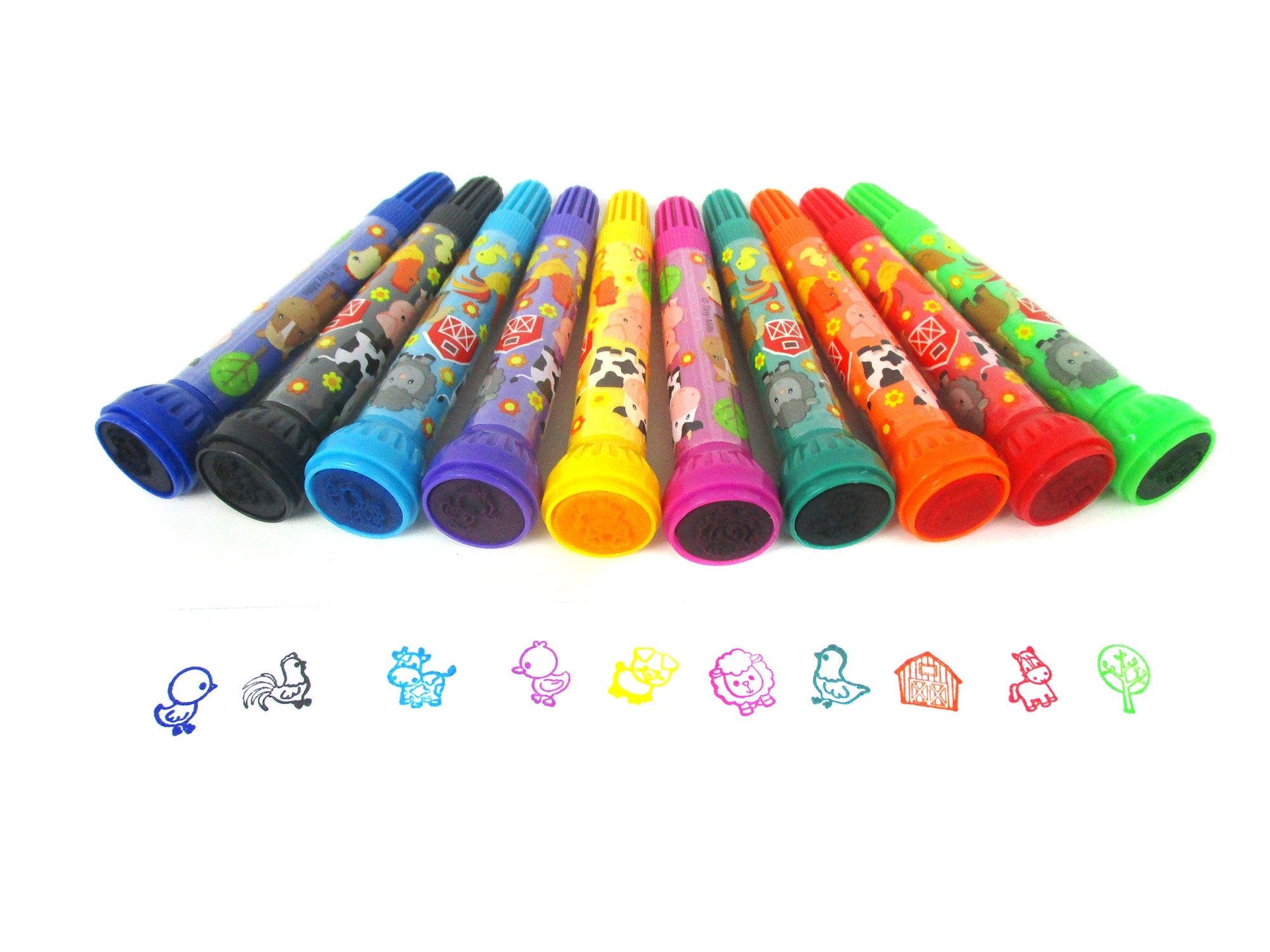 Farm Animals Stamp Marker Set - Set Of 10