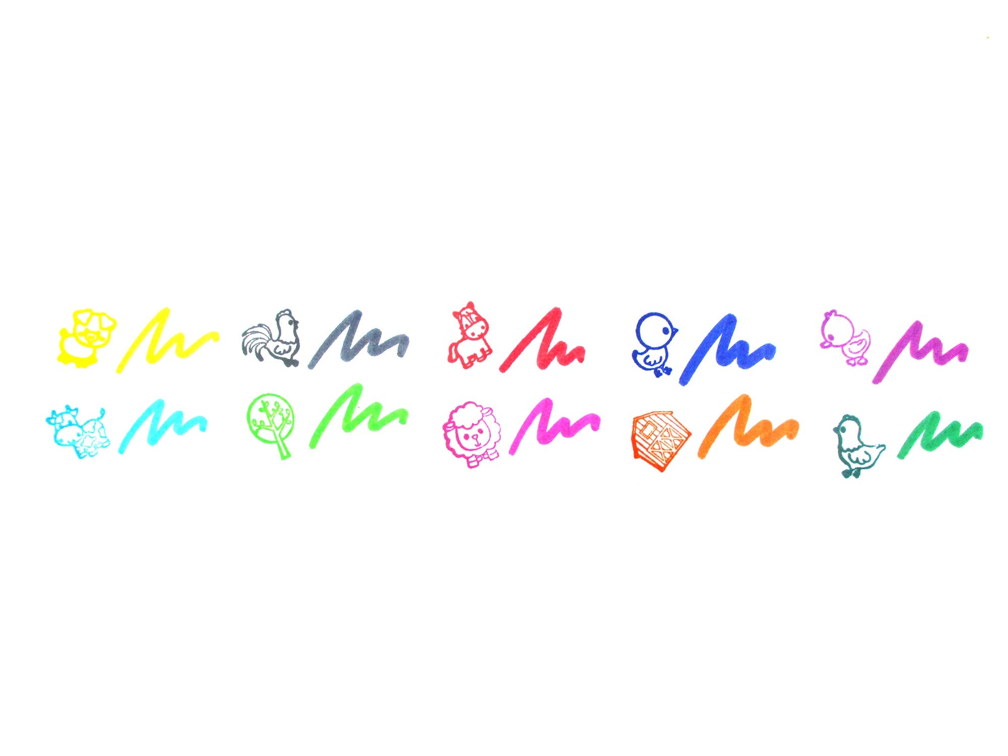 Farm Animals Stamp Marker Set - Set Of 10