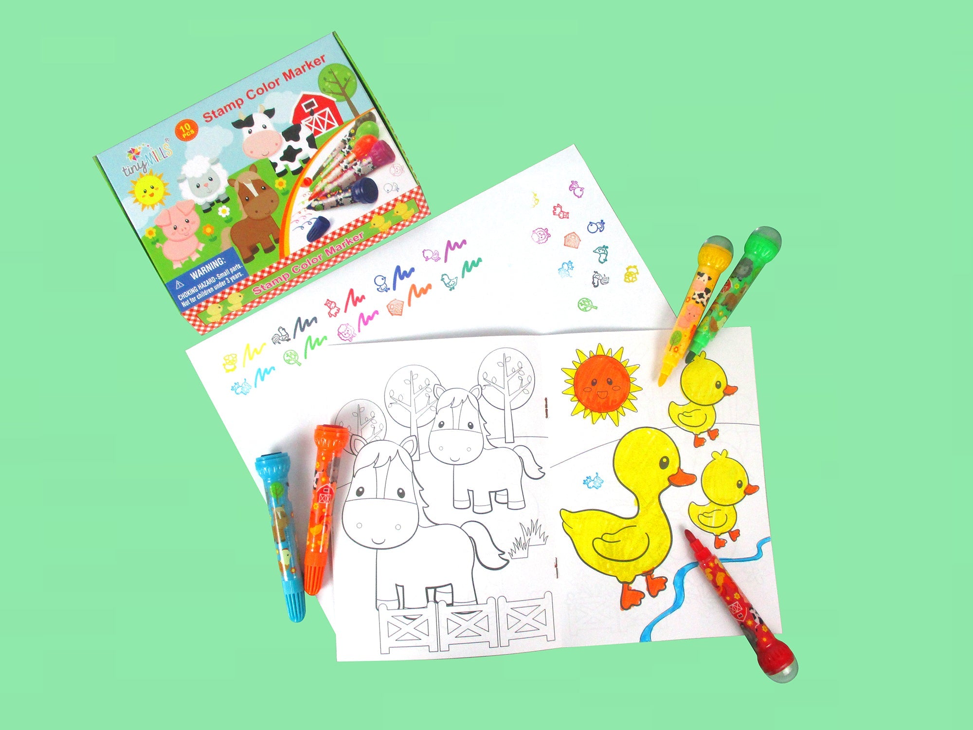 Farm Animals Stamp Marker Set - Set Of 10