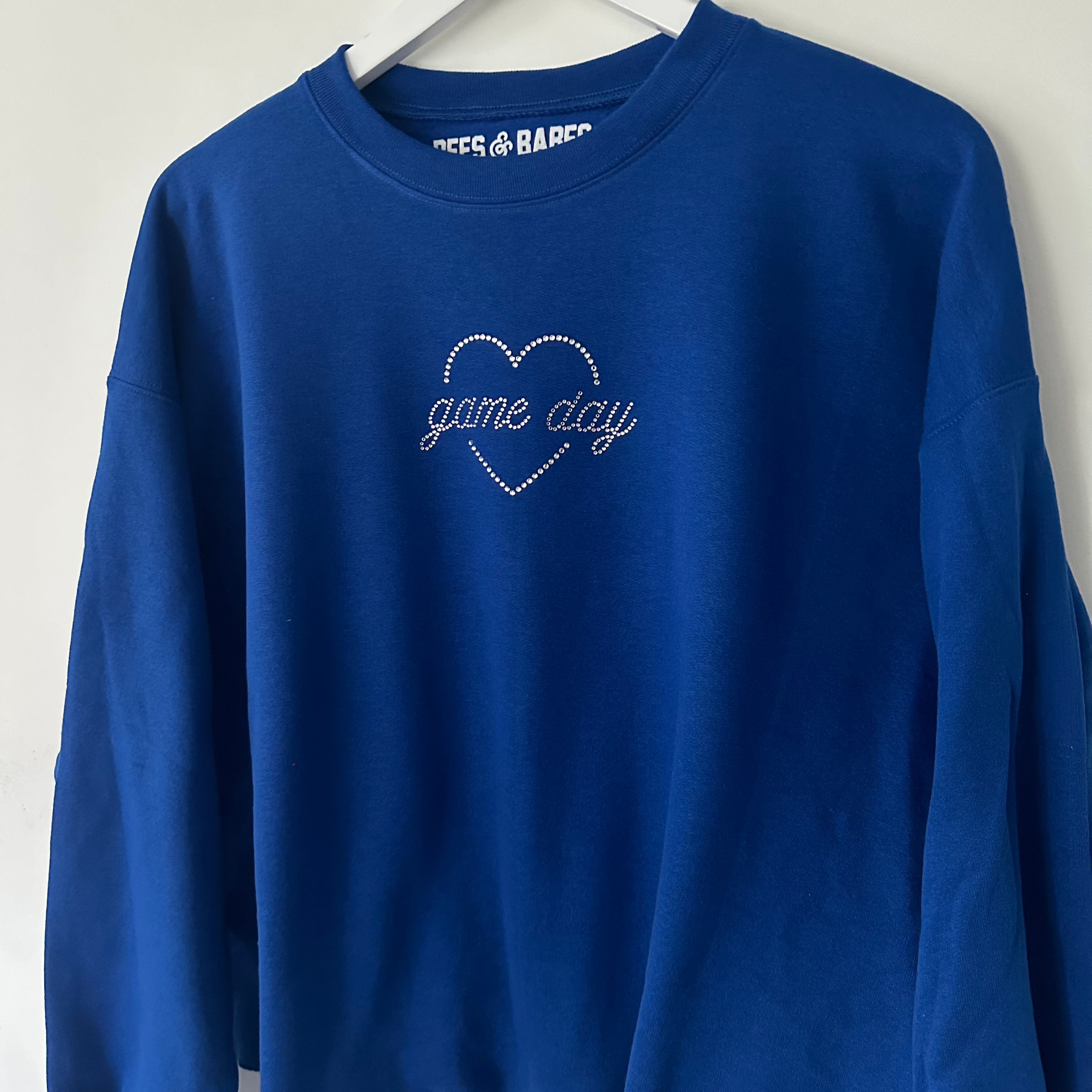 Game Day Shine ♡ Cropped Rhinestone Sweatshirt