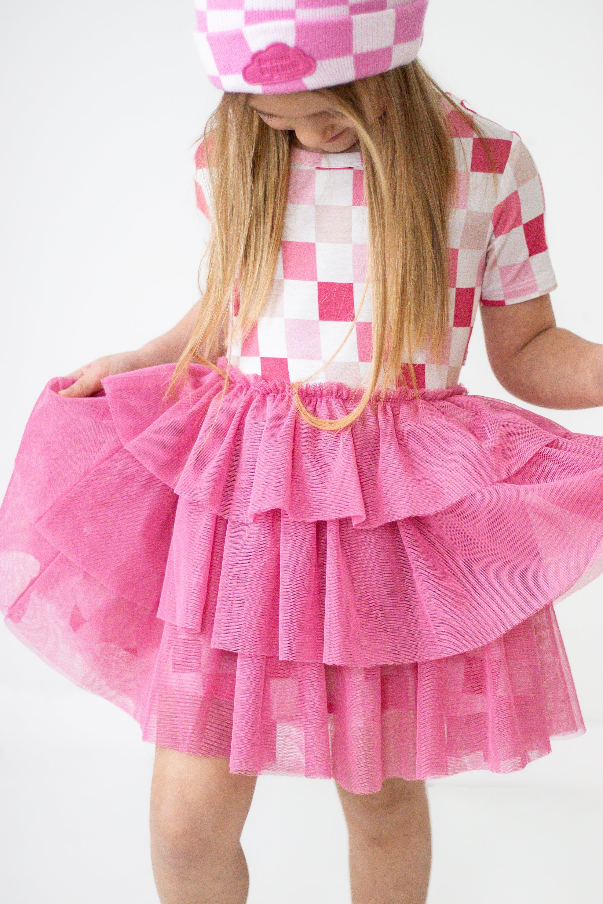 Dreamy Pink Checkers Dream Tutu Dress