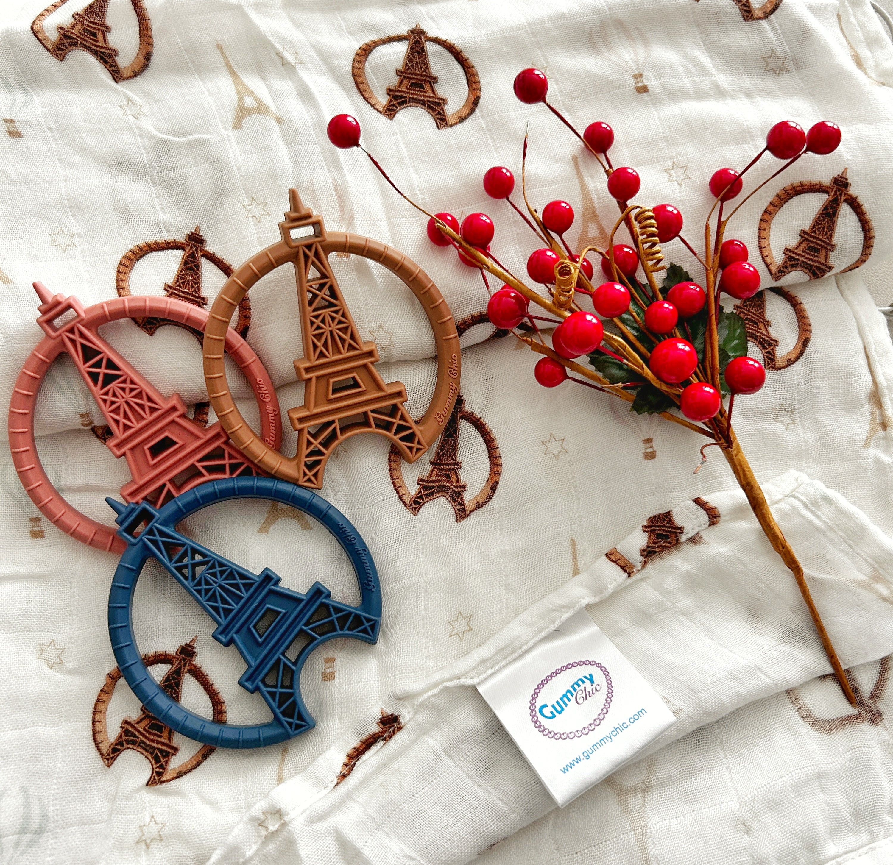 Paris Themed Baby Blanket - Organic Cotton Receiving Blanket By