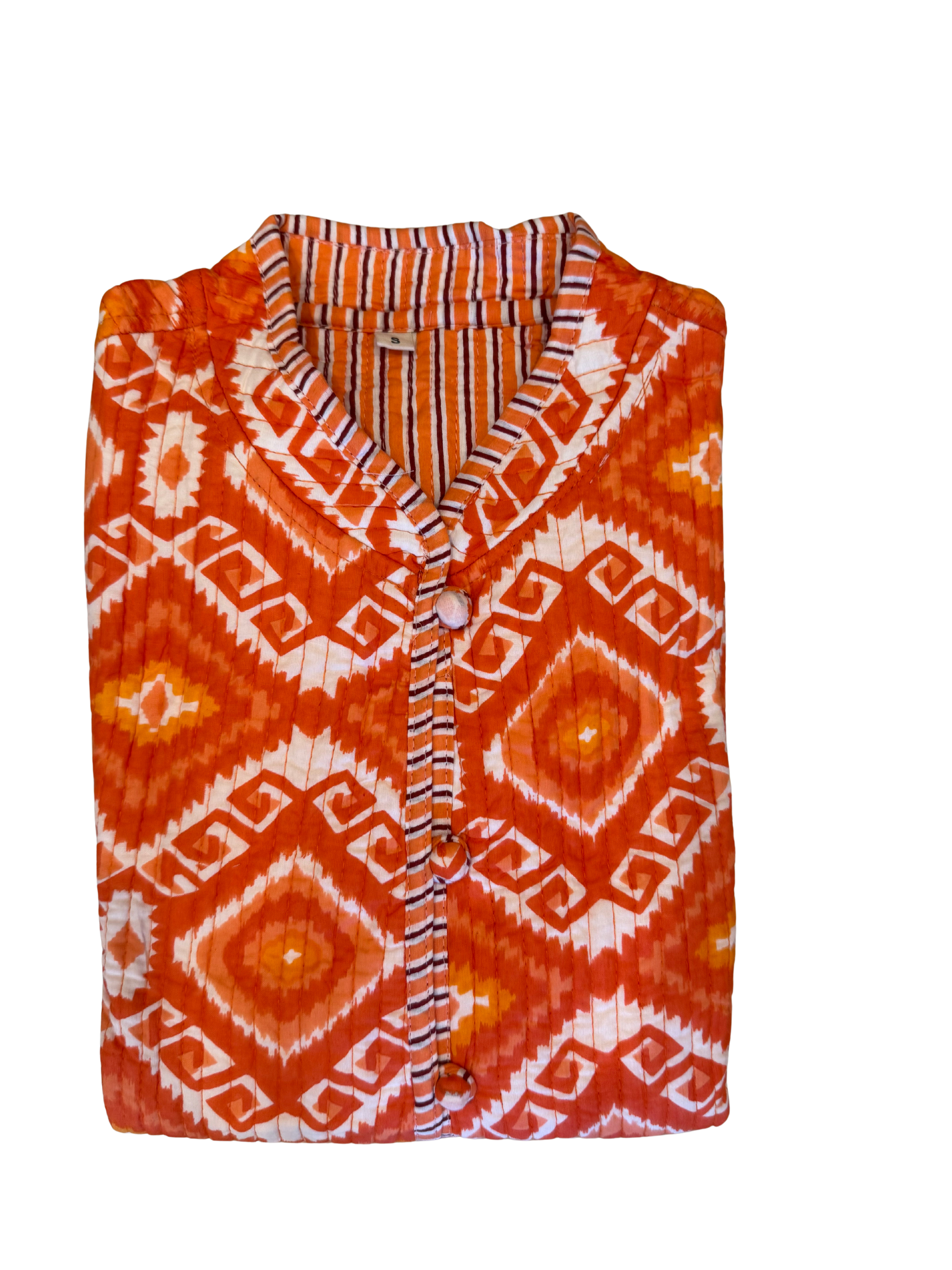 The Charlotte Jacket In Orange Zig Zag