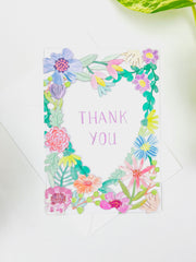 Thank You Flower Heart Lasercut Card