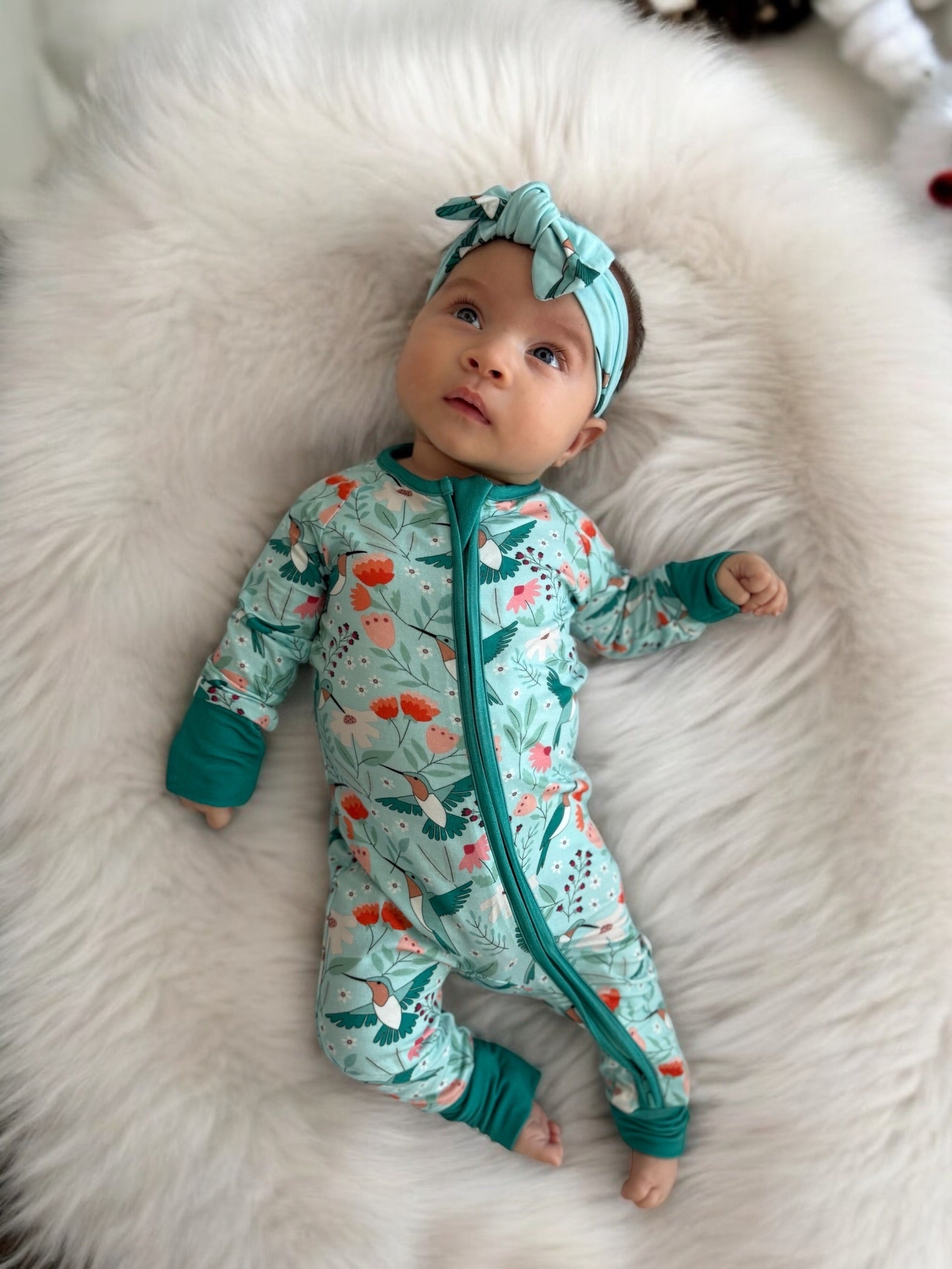 Hummingbird Bloom (convertible Zip Footies)