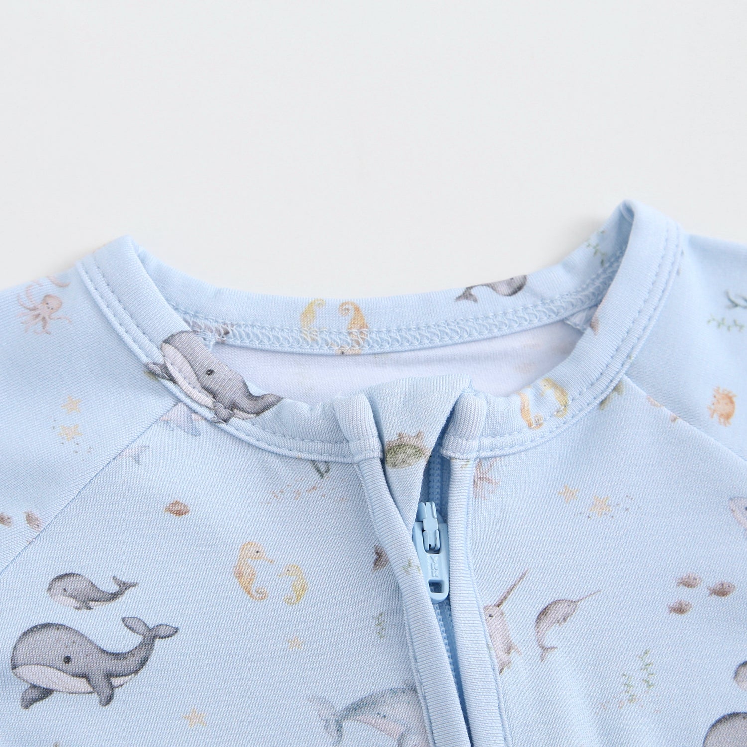 Sea Of Love Zippered Baby Romper