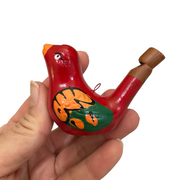 Clay Water Whistle Bird (red)