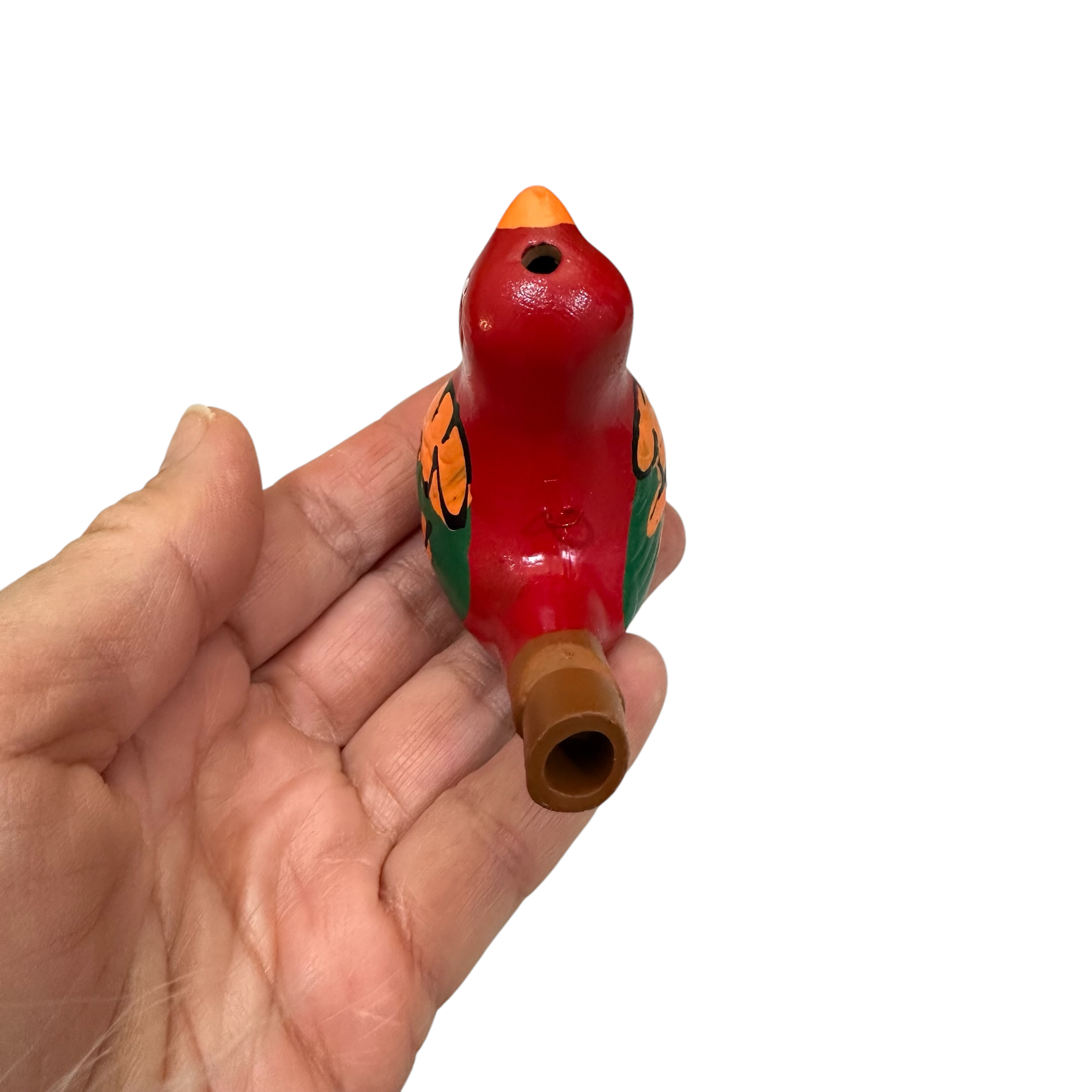Clay Water Whistle Bird (red)