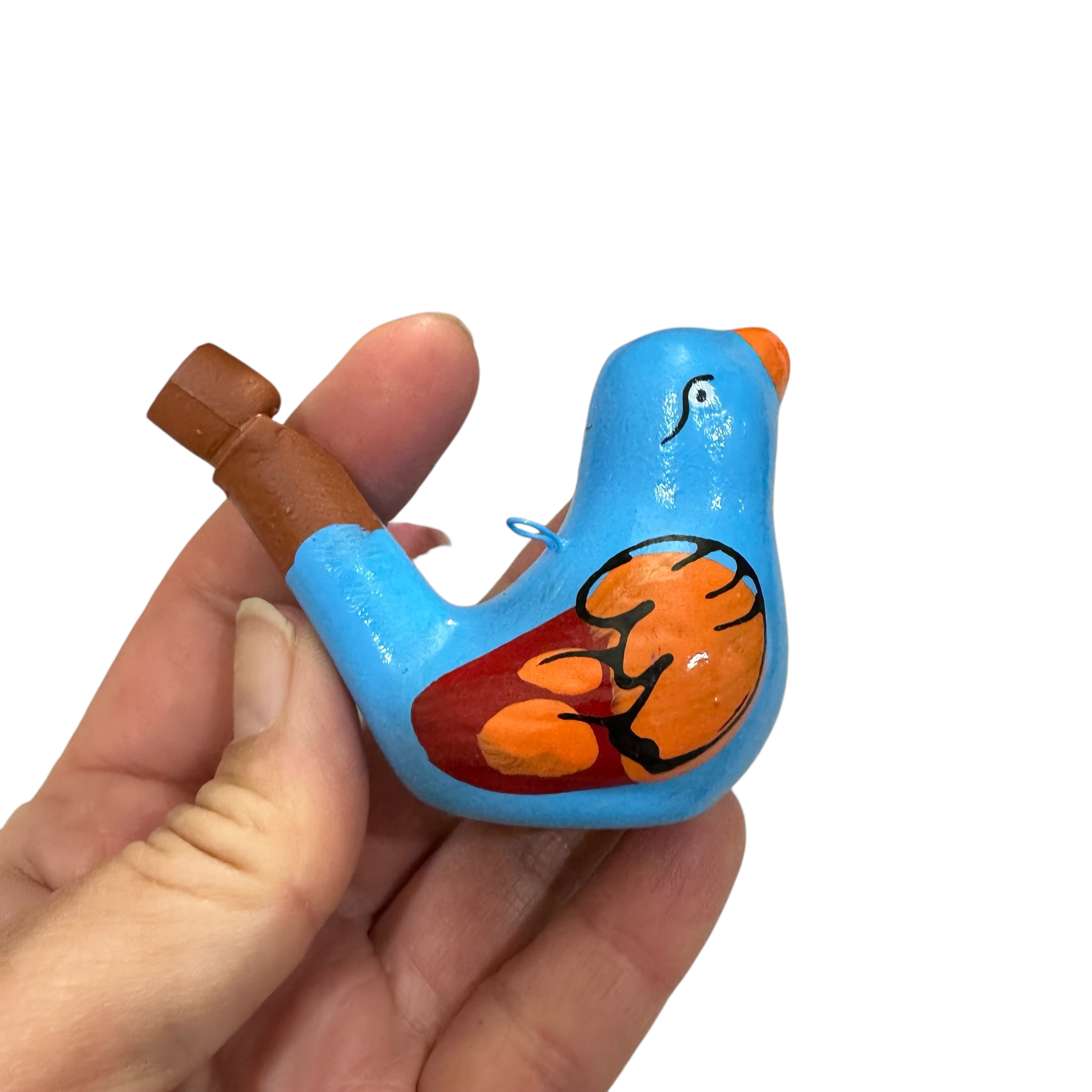 Clay Water Whistle Bird (light Blue)