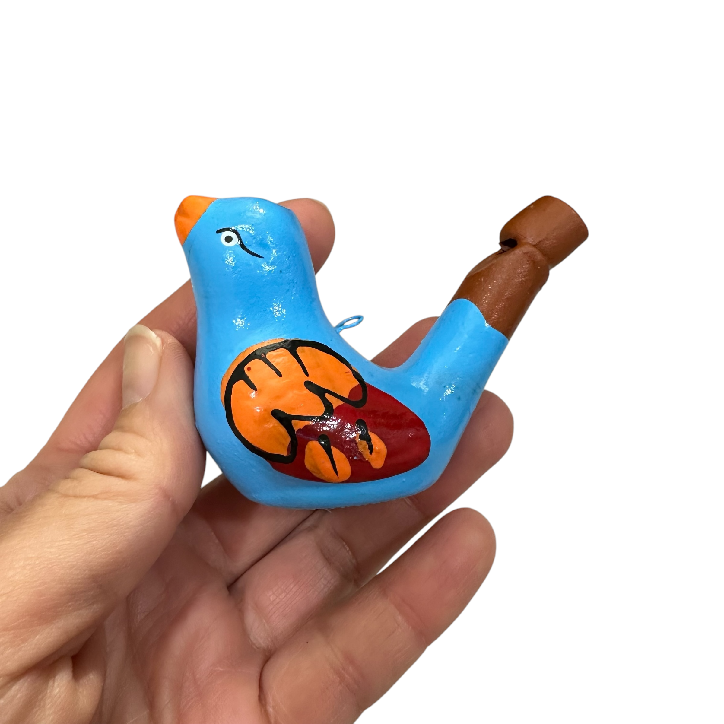 Clay Water Whistle Bird (light Blue)