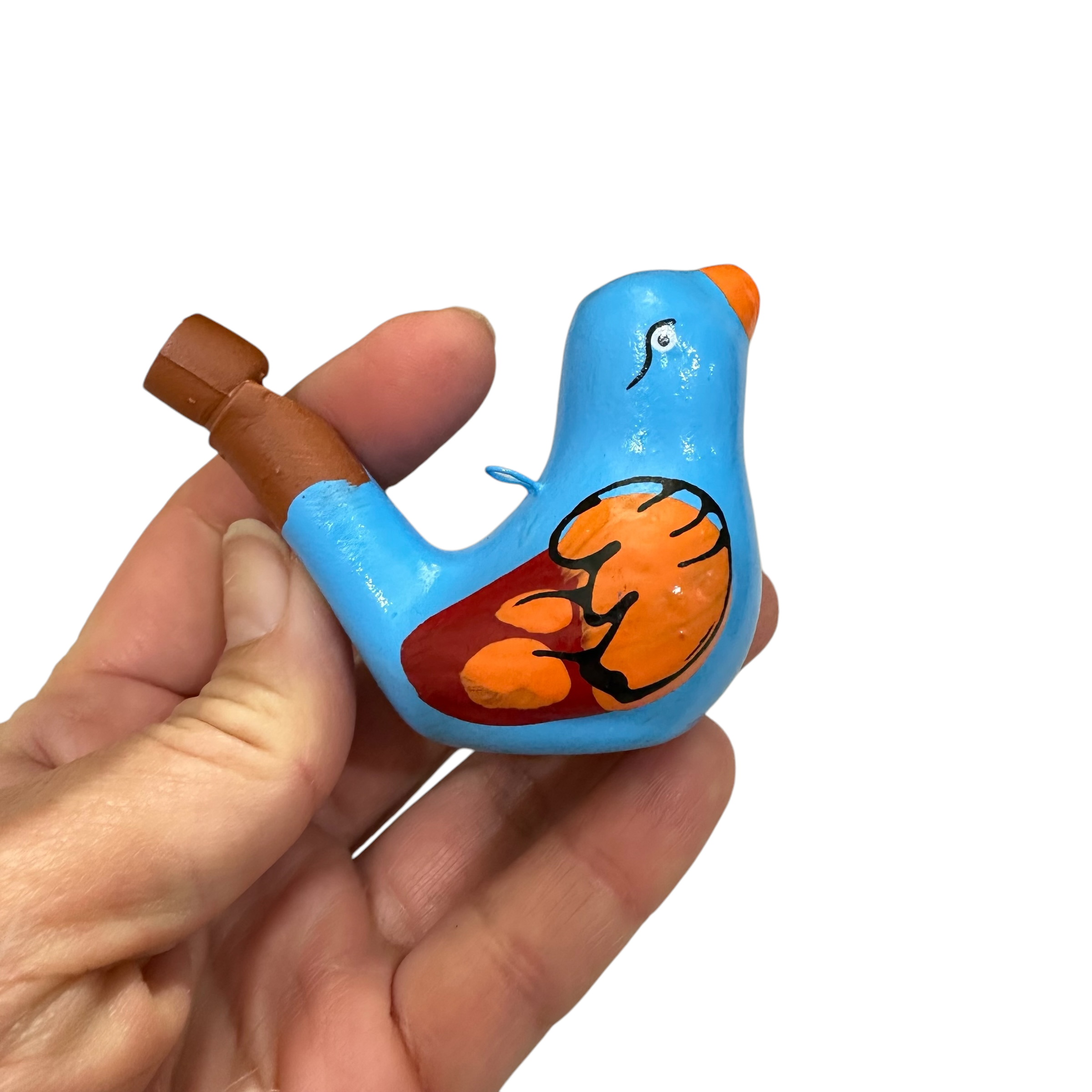 Clay Water Whistle Bird (light Blue)