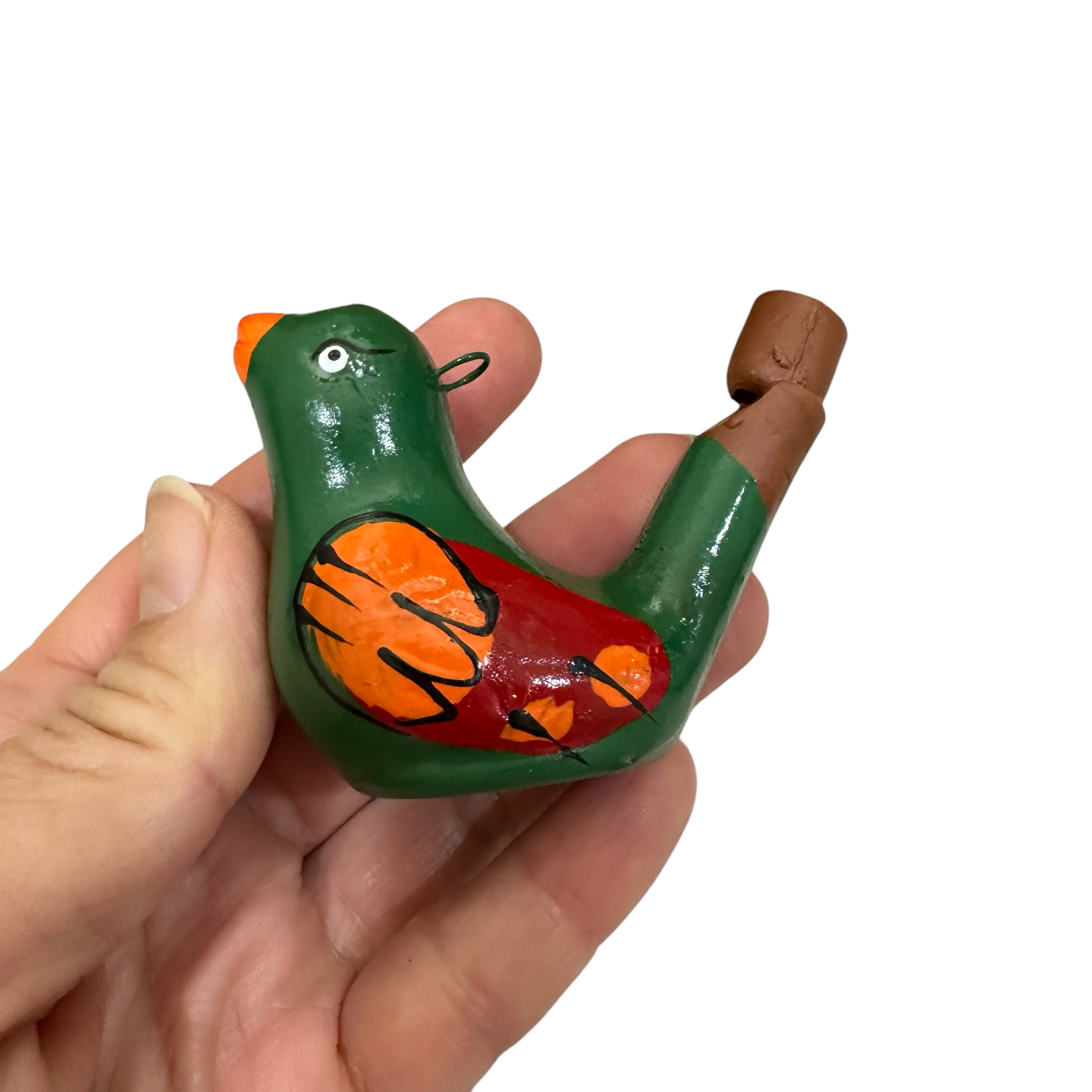 Clay Water Whistle Bird (dark Green)