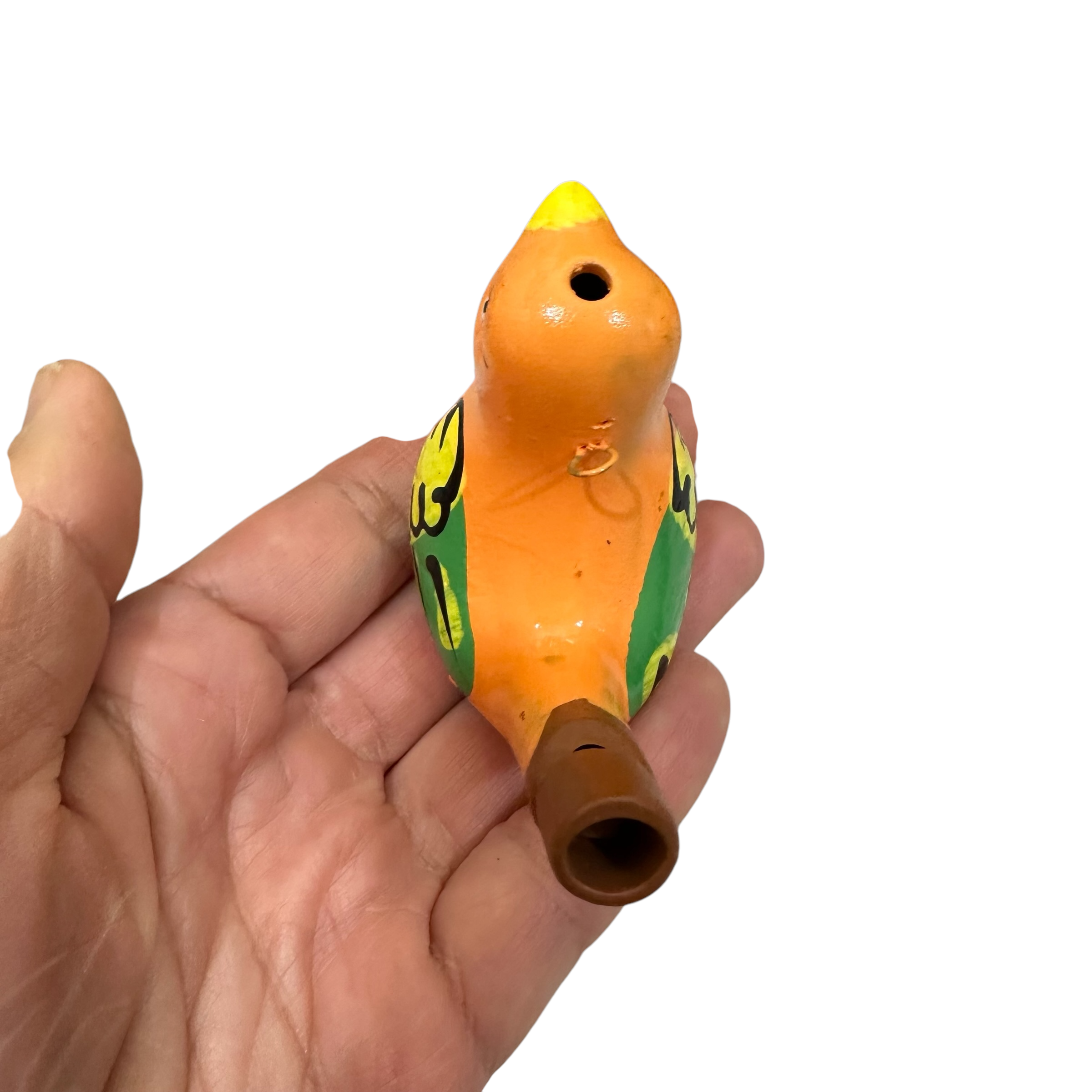 Clay Water Whistle Bird (orange)