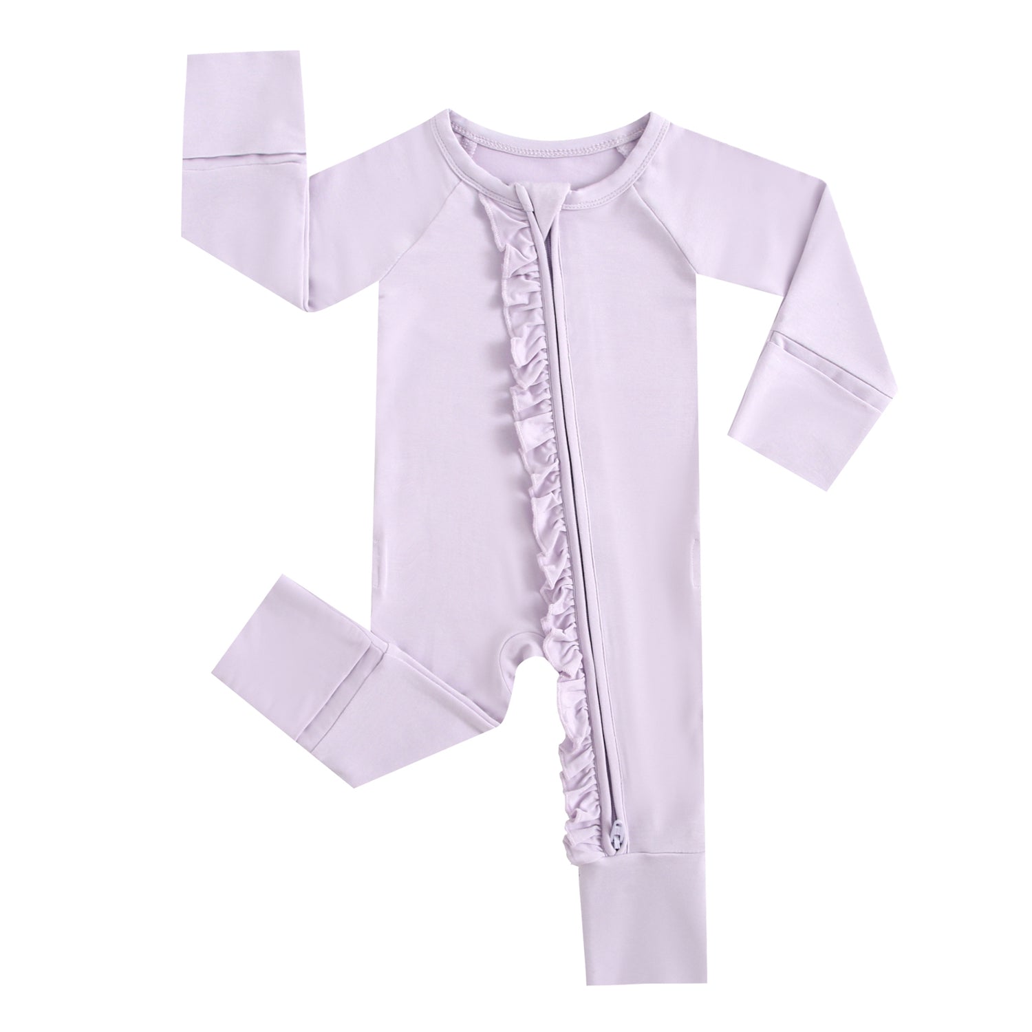 Wisteria Ruffled Zippered Baby Romper