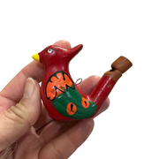 Clay Water Whistle Bird (red Crest)