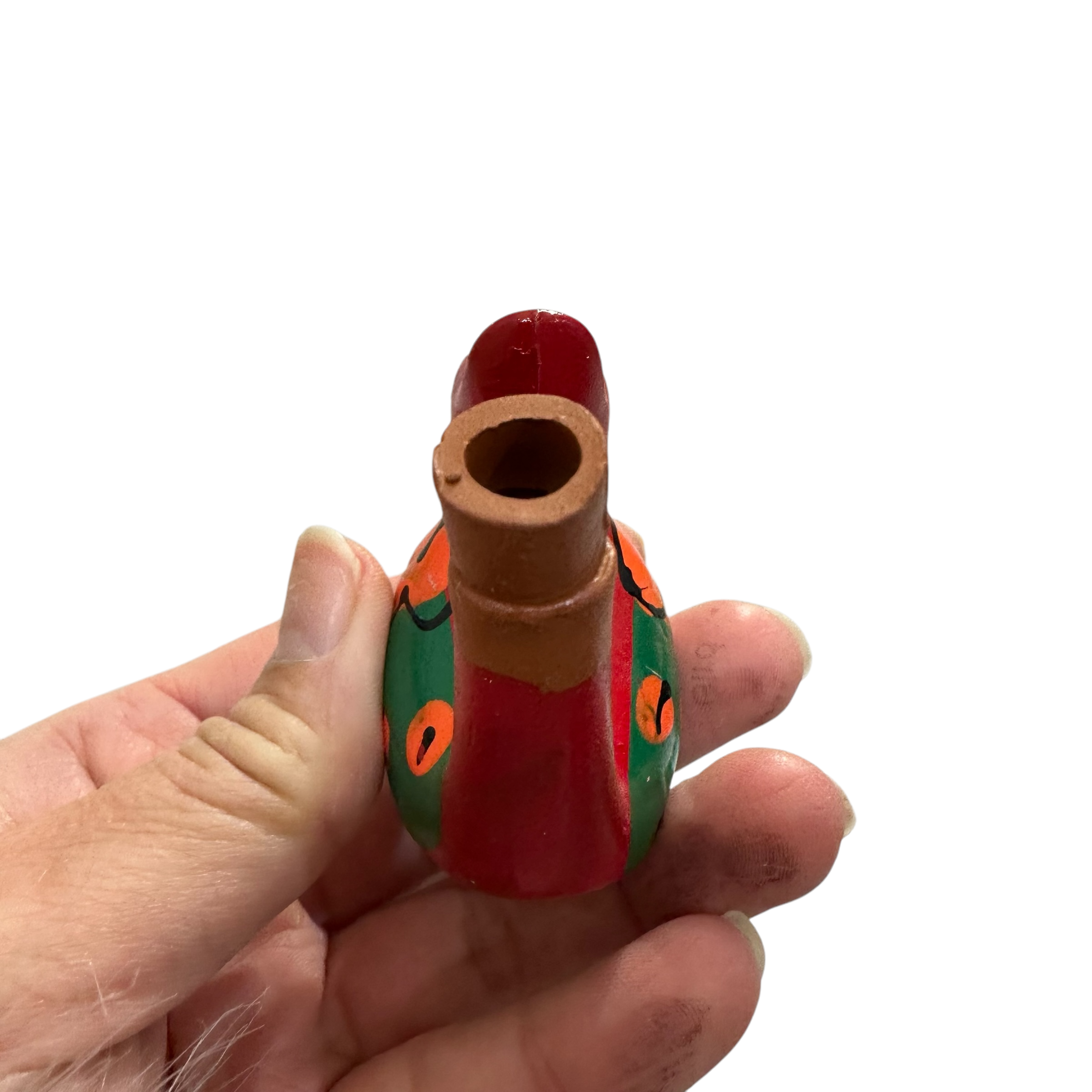 Clay Water Whistle Bird (red Crest)