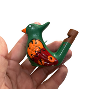 Clay Water Whistle Bird (dark Green Crest)