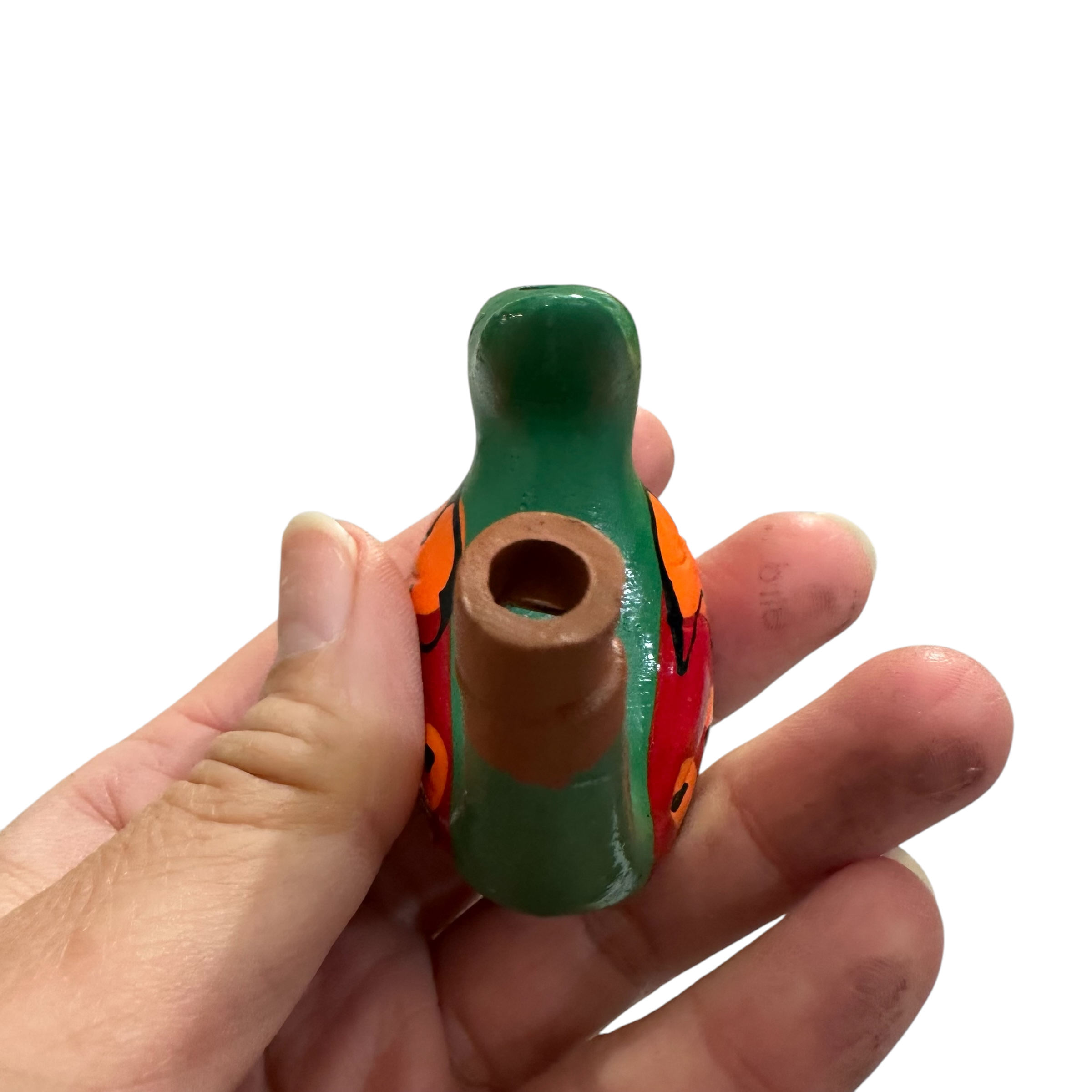 Clay Water Whistle Bird (dark Green Crest)