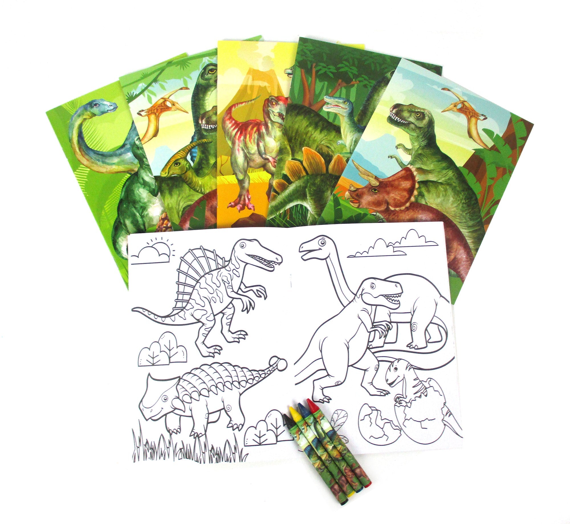 Jurassic Coloring Books With Crayons Party Favors - Set Of 6 Or 12