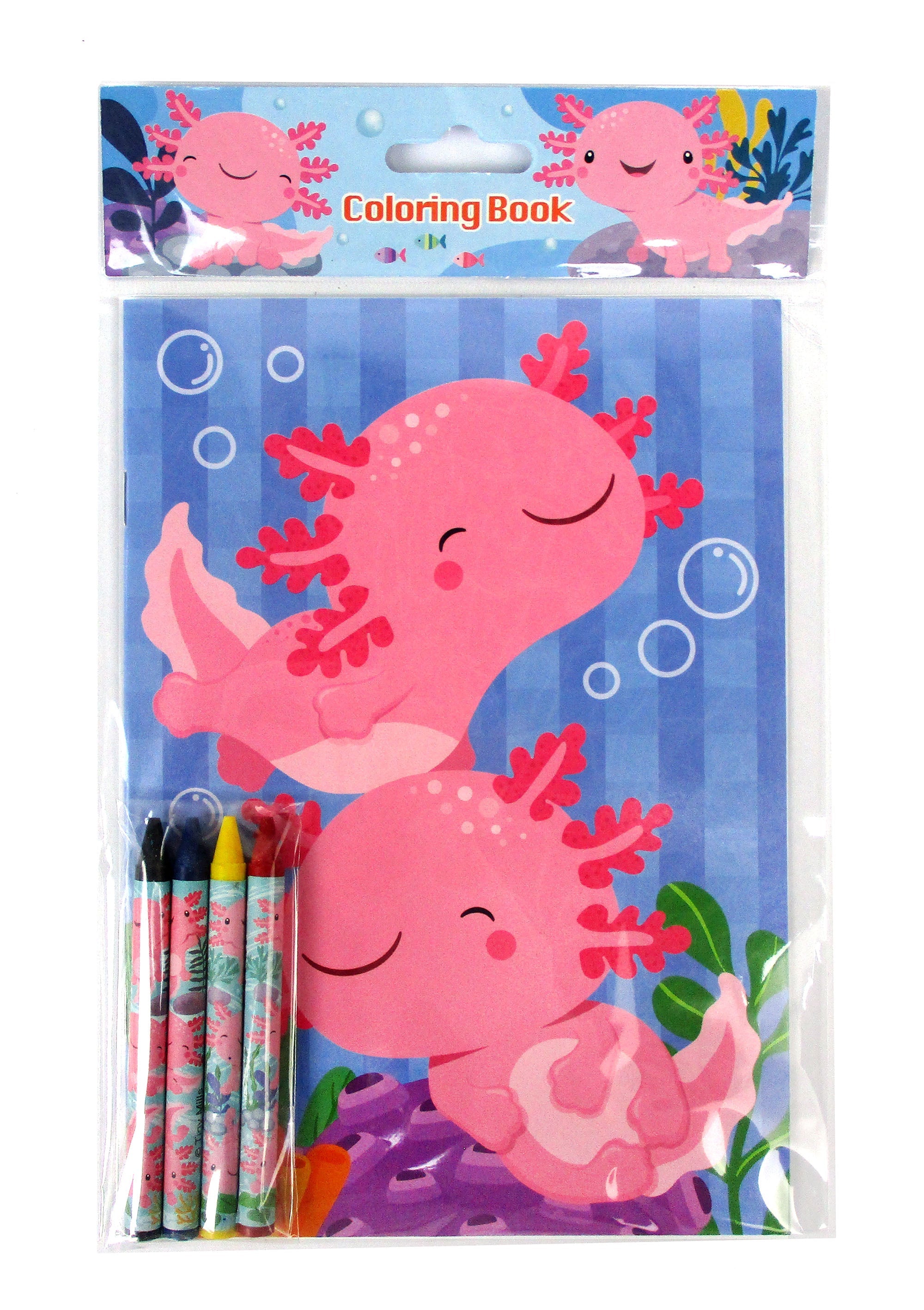 Axolotl Coloring Books With Crayons Party Favors - Set Of 6 Or 12