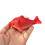 Ceramic Dolphin Ocarina Red