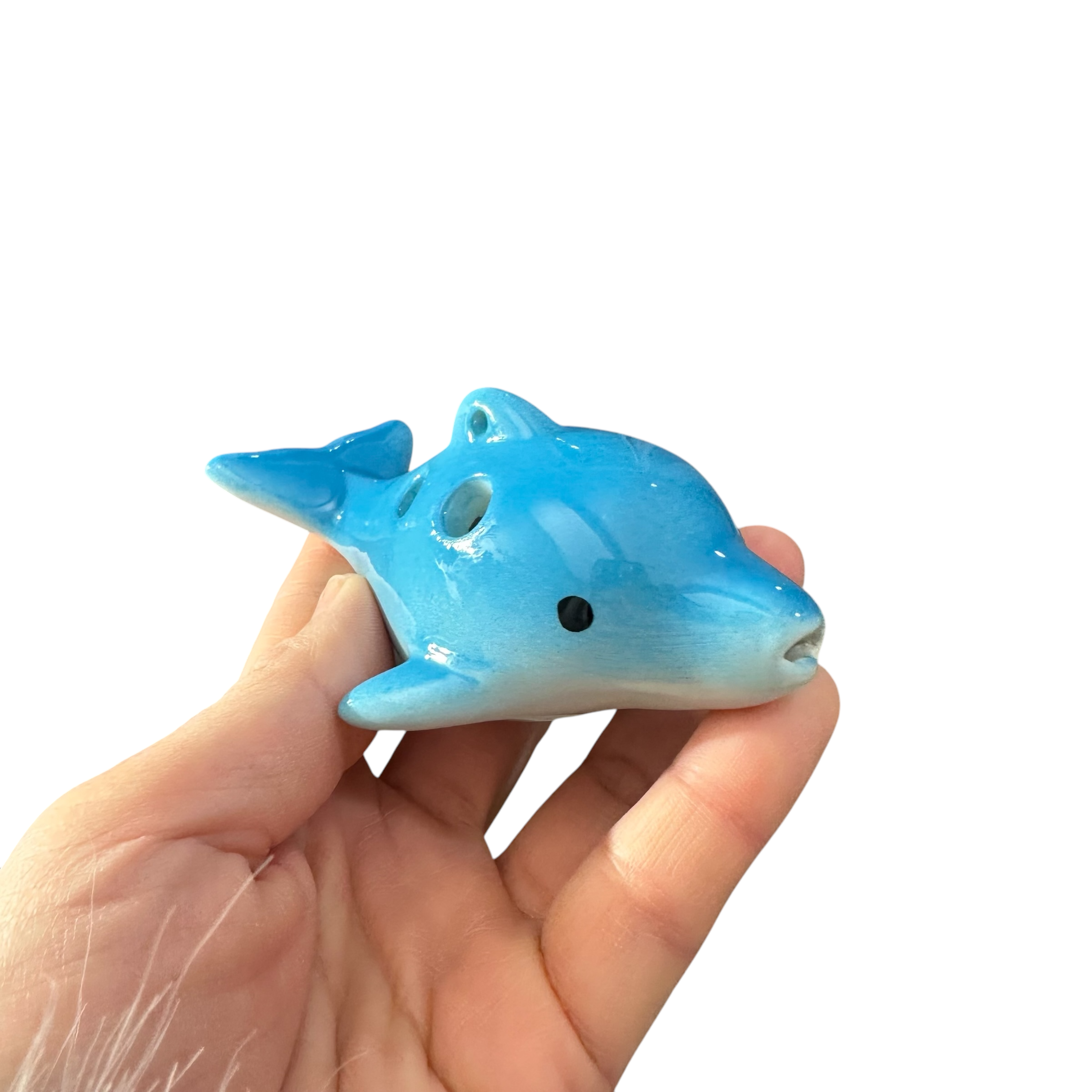 Ceramic Dolphin Ocarina Sky Blue