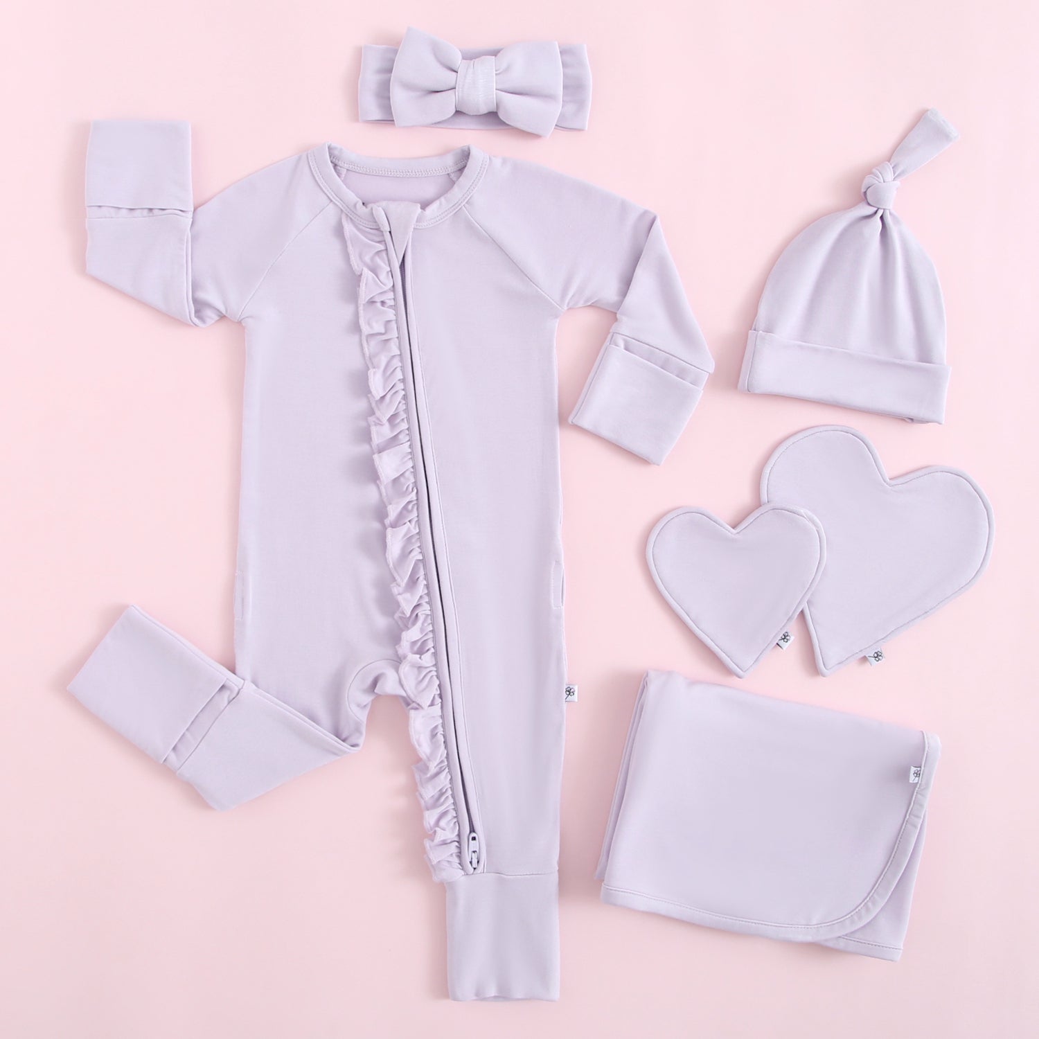 Wisteria Ruffled Zippered Baby Romper