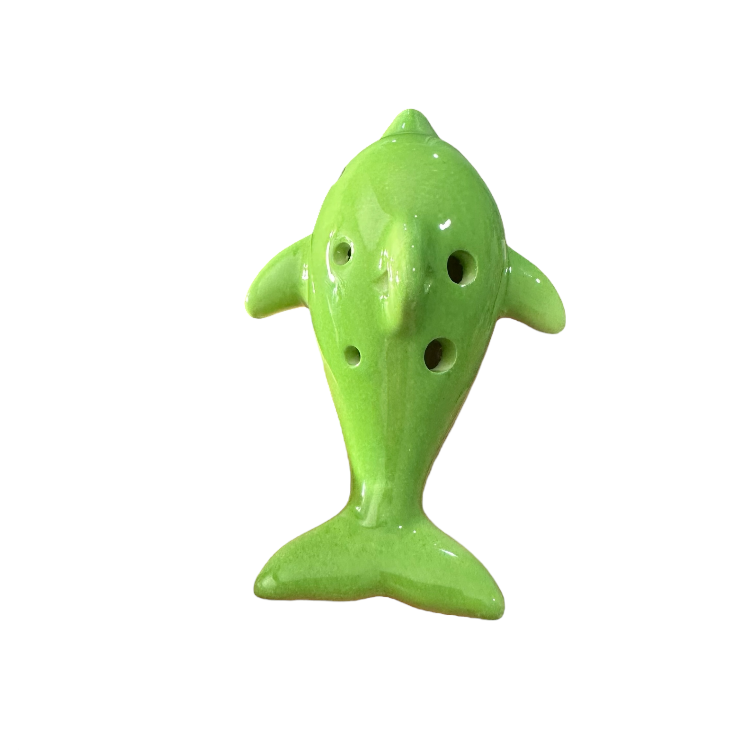 Ceramic Dolphin Ocarina Green