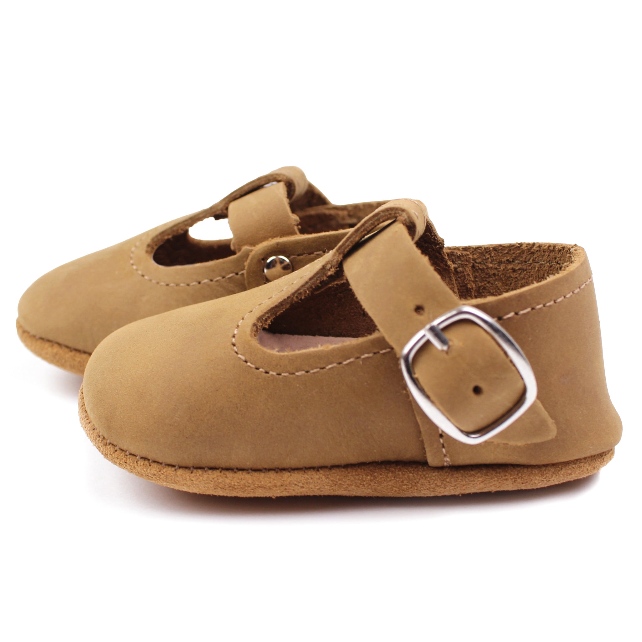 Brown - T-strap Mary Jane - Soft Sole