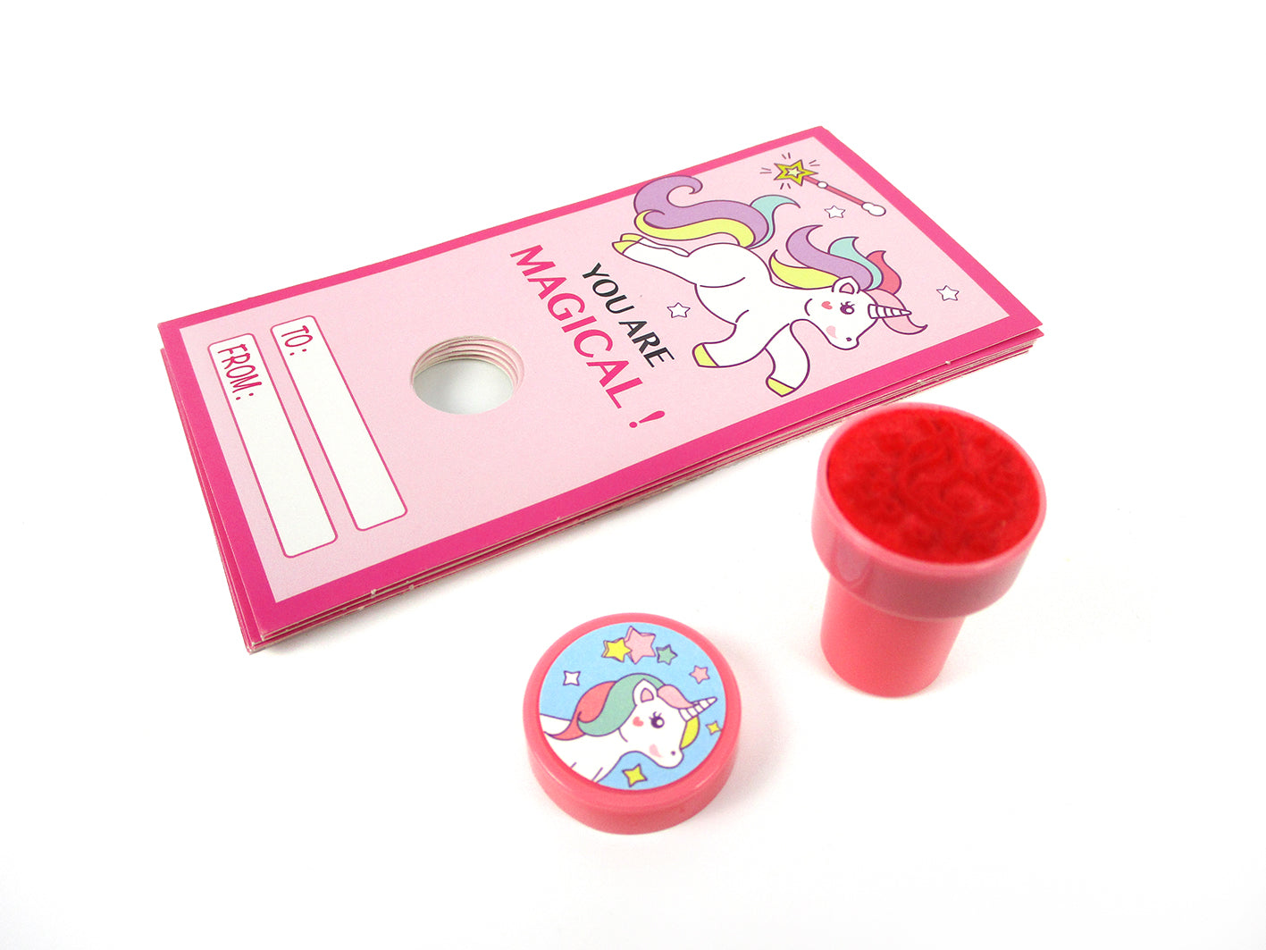 Unicorn Cards With Stampers For Classroom Birthday Party Favors