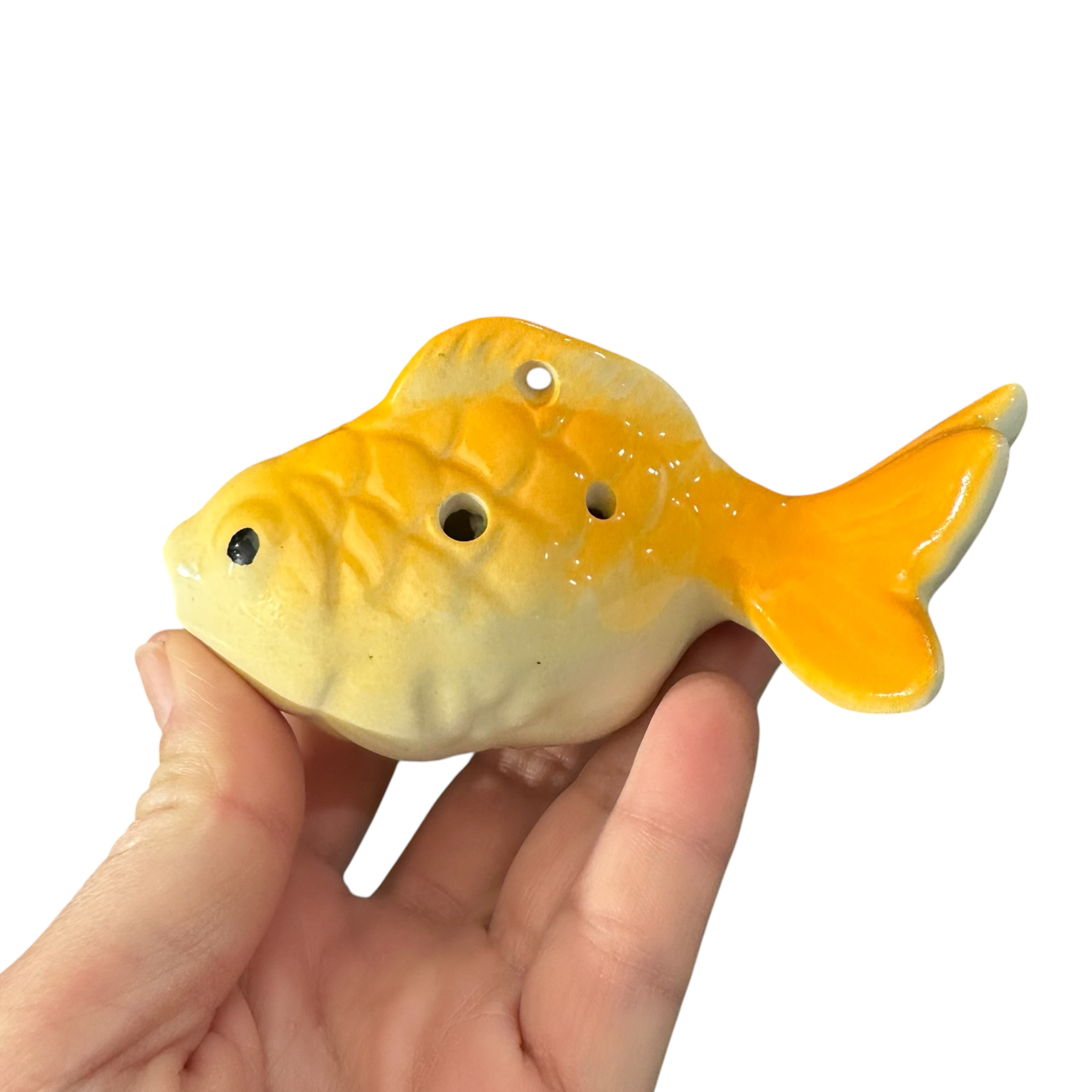 Ceramic Goldfish Ocarina Yellow