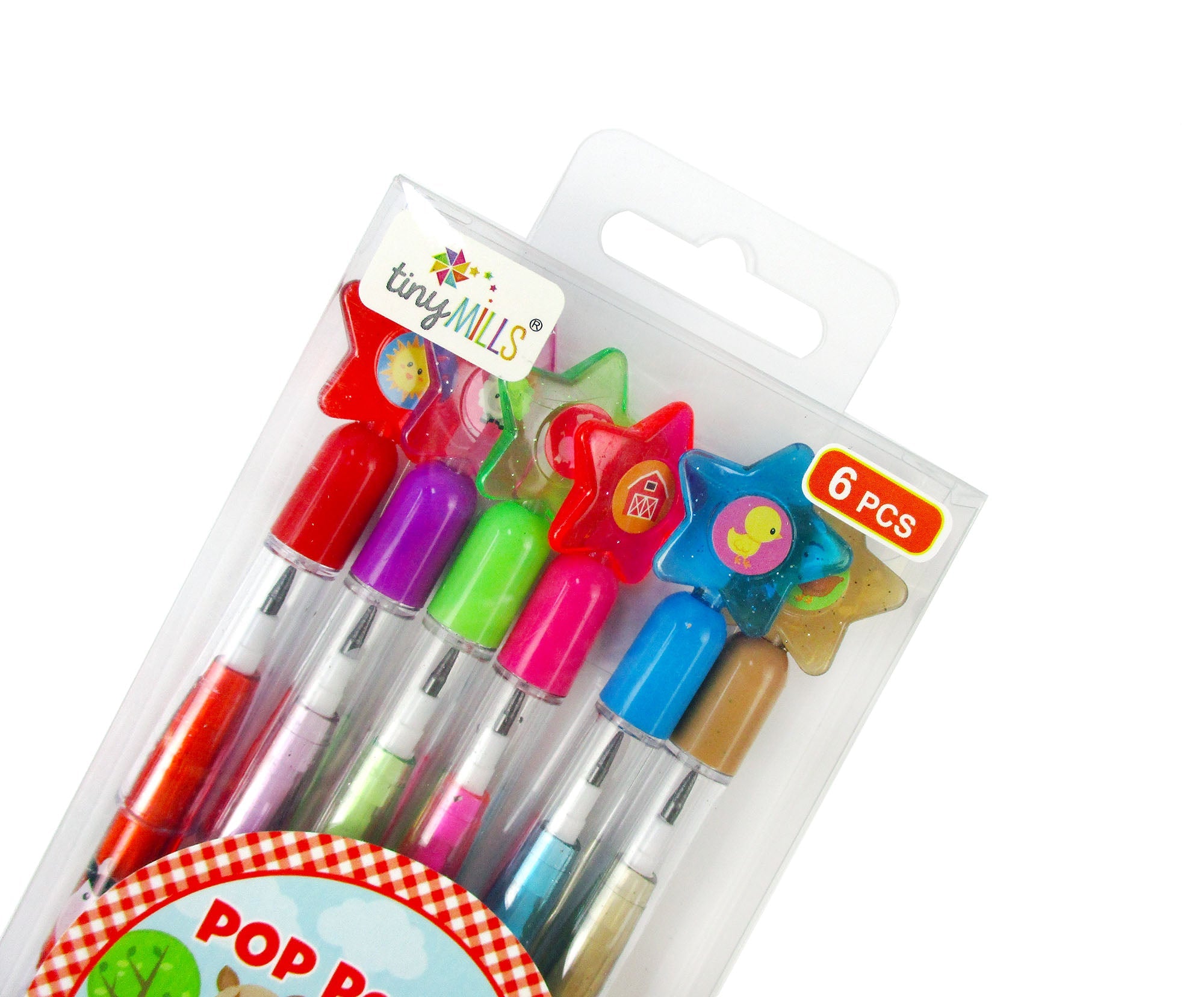 Farm Animals Stackable Pencils - Set Of 6