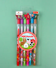 Farm Animals Stackable Pencils - Set Of 6