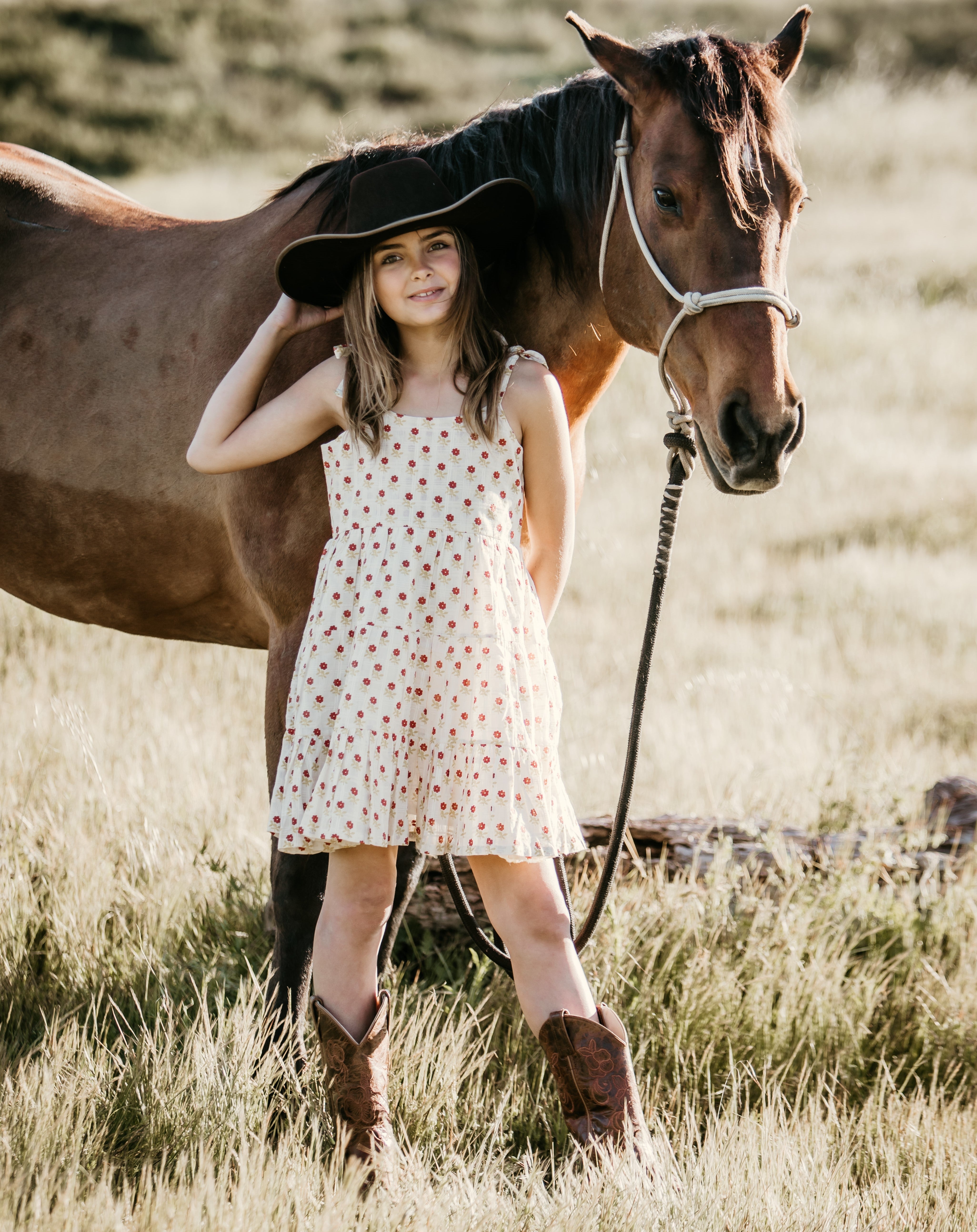 Bella Rust Floral Floral Dress