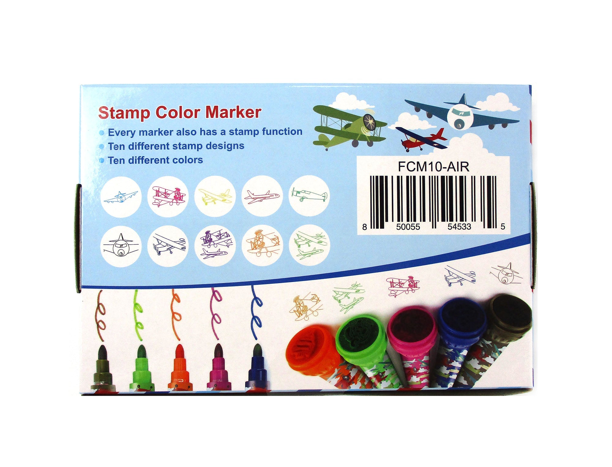Airplane Stamp Marker Set - Set Of 10
